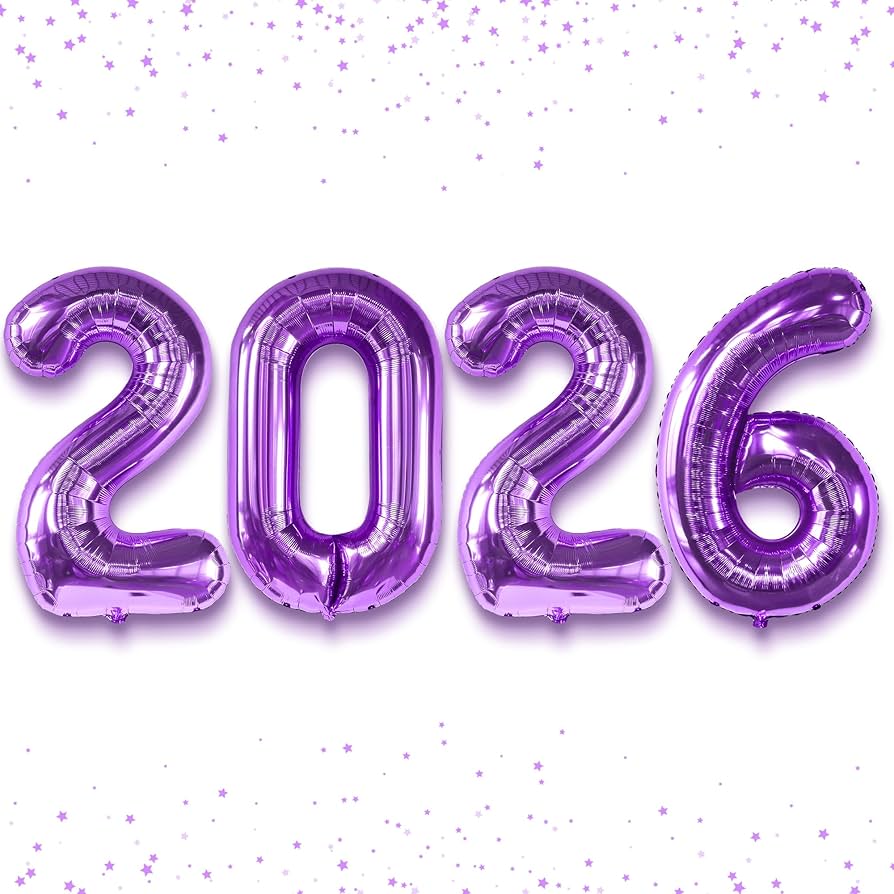 Katchon, Giant Purple 2026 Number Balloons Inch. Happy New Year Balloons Balloon Numbers. Purple Balloon for New Years Decorations 2026. New Years Eve Party Supplies 2026, Home & Kitchen