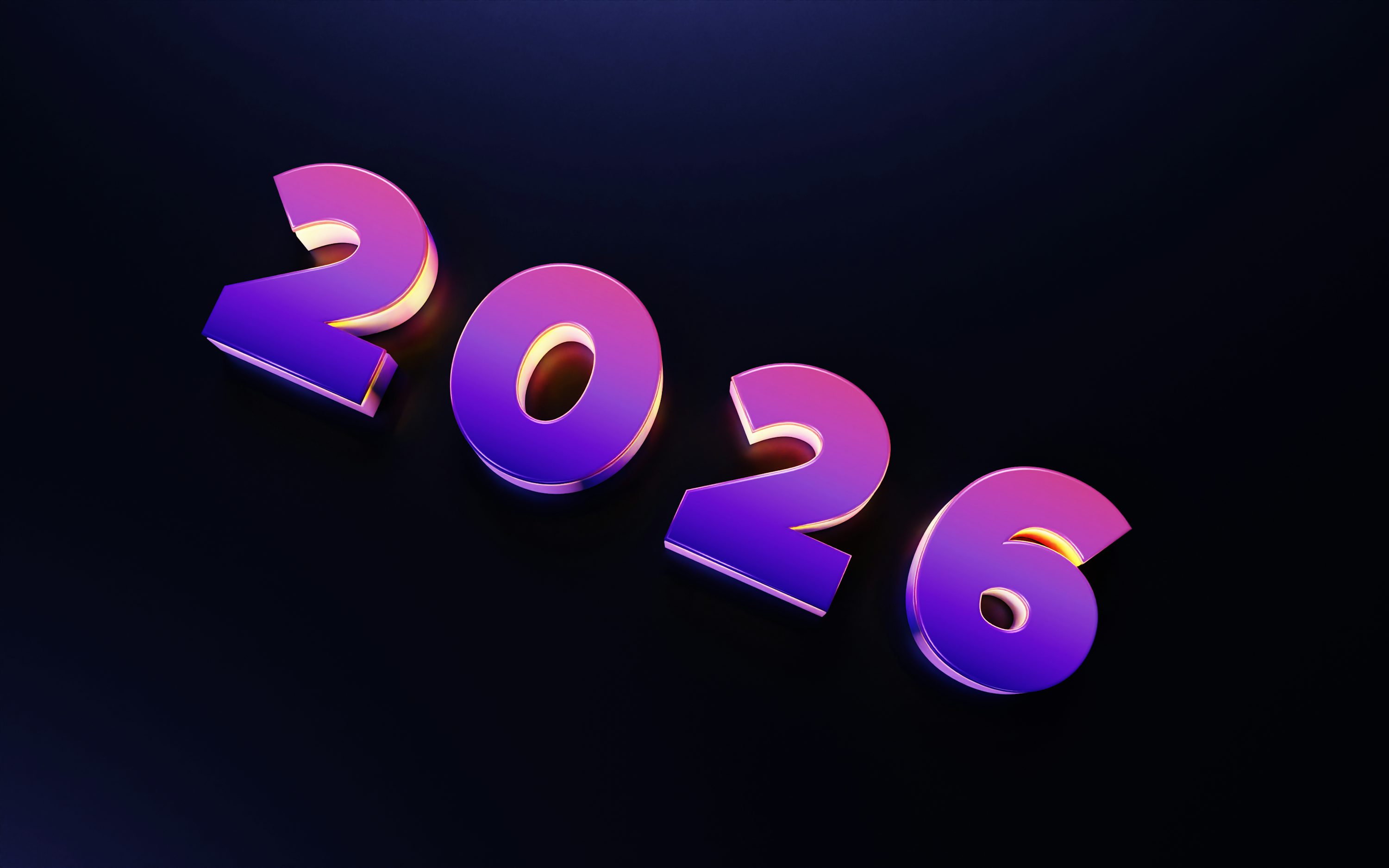 The year 2026 in purple and pink numbers photo