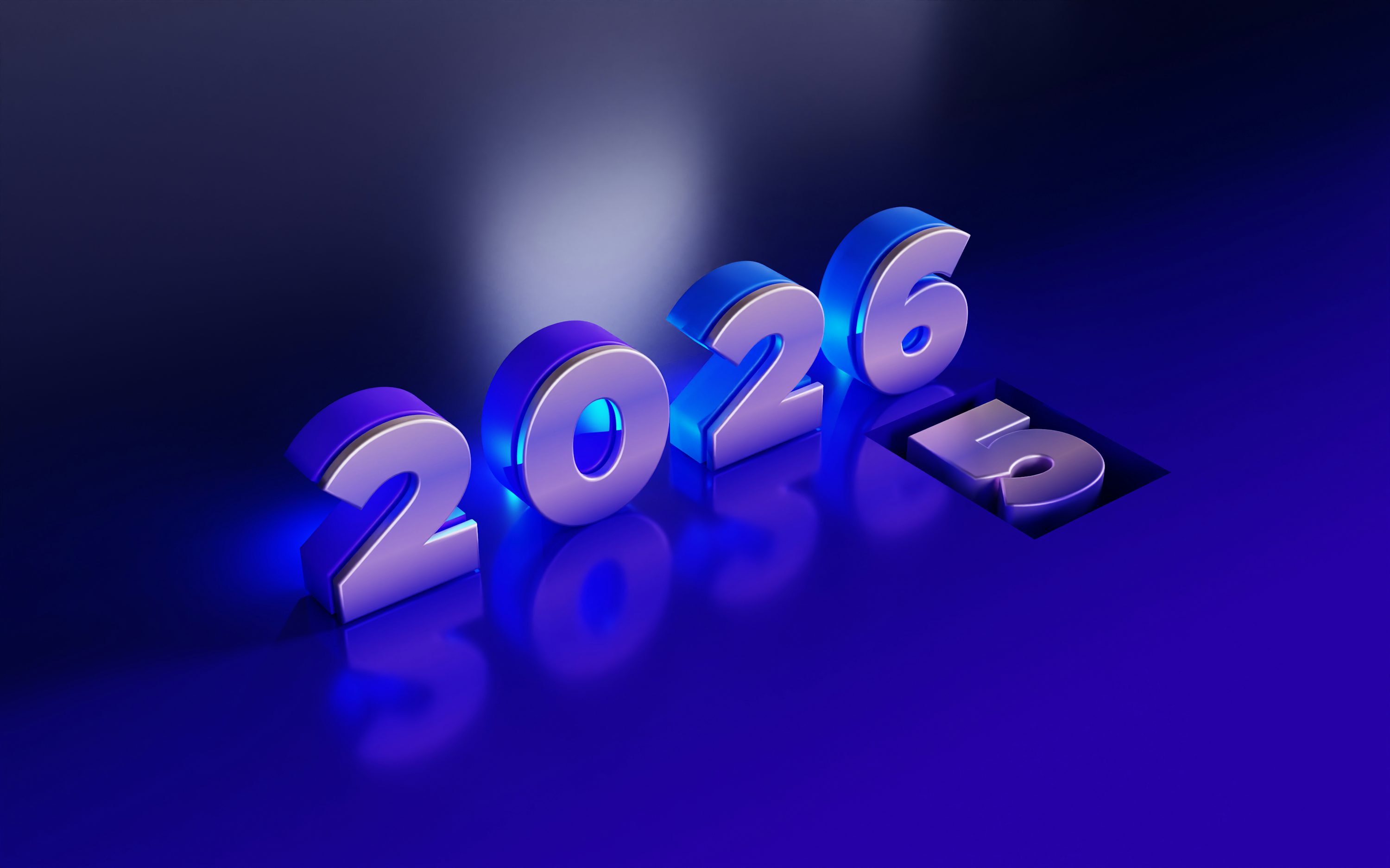 The year 2026 replacing 2025 in futuristic design photo