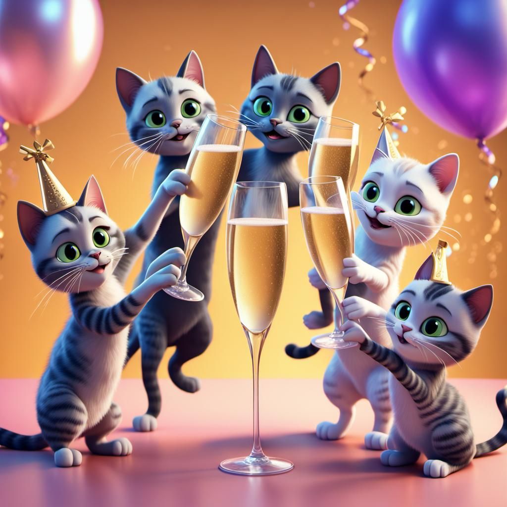 Cheers to a new year! Celebrate New Year's Eve as 3D