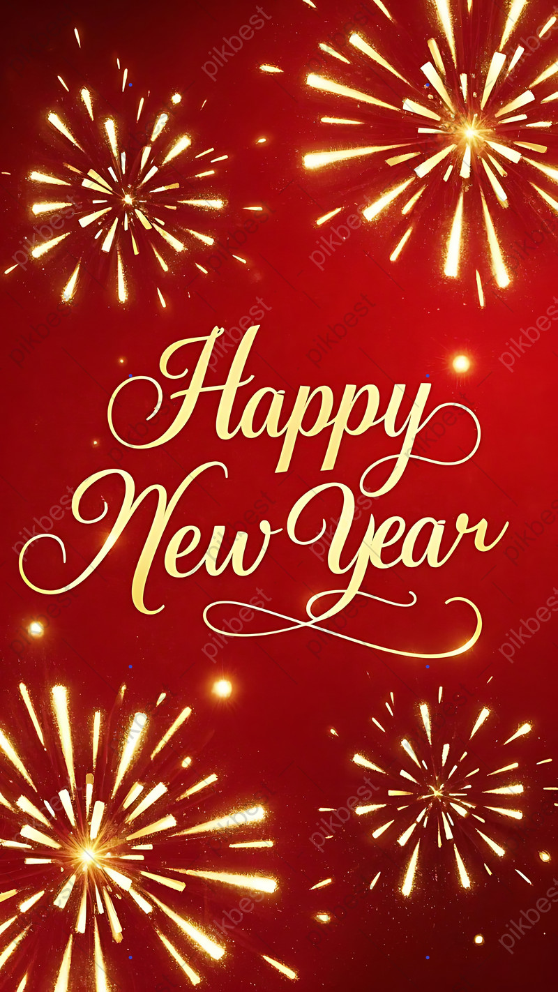 Elegant Red 2026 Happy New Year Celebration Background. JPG Free Download