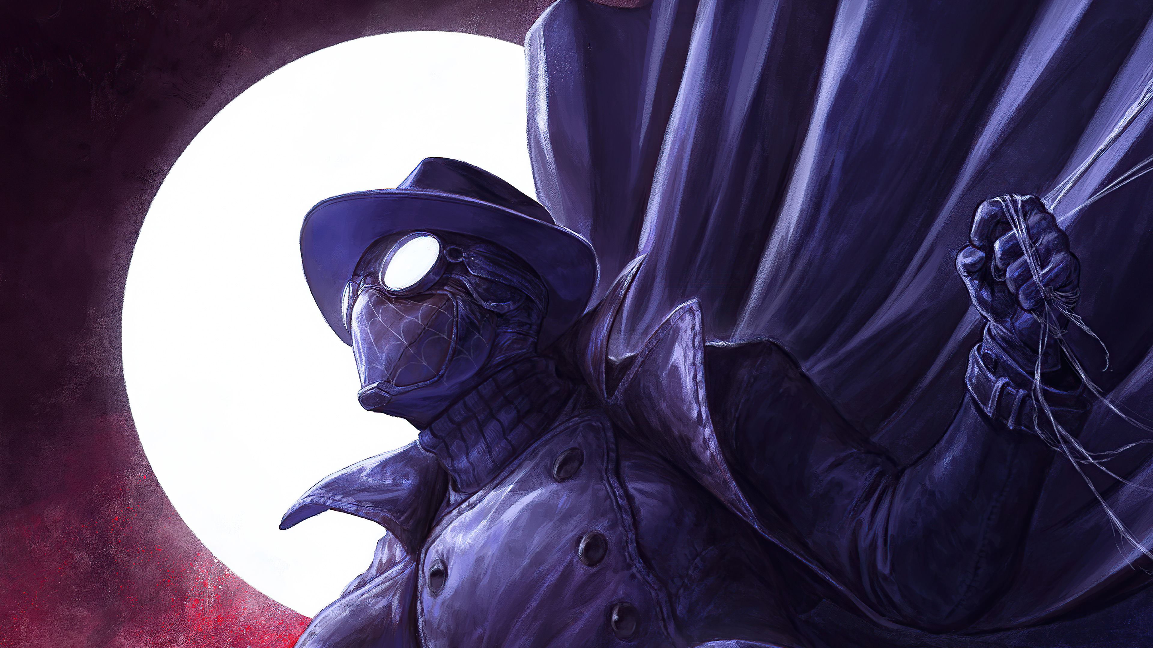 Spider Man Noir 4K Ultra HD Comic Wallpaper: Dark Web Vigilante In Action By Dave Rapoza