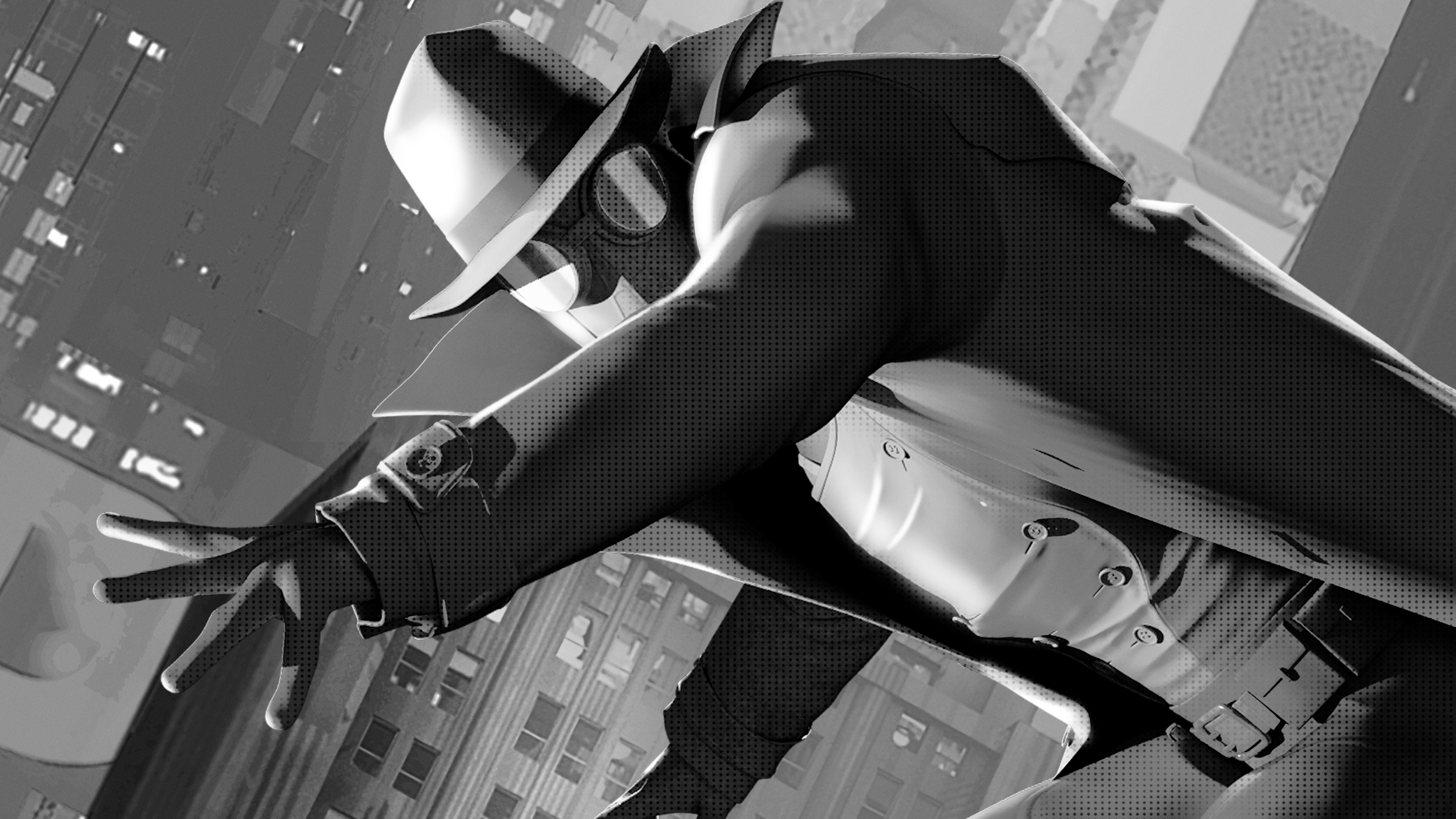 Spider Man Noir In Spider Man Into The Spider Verse 5K Wallpaper