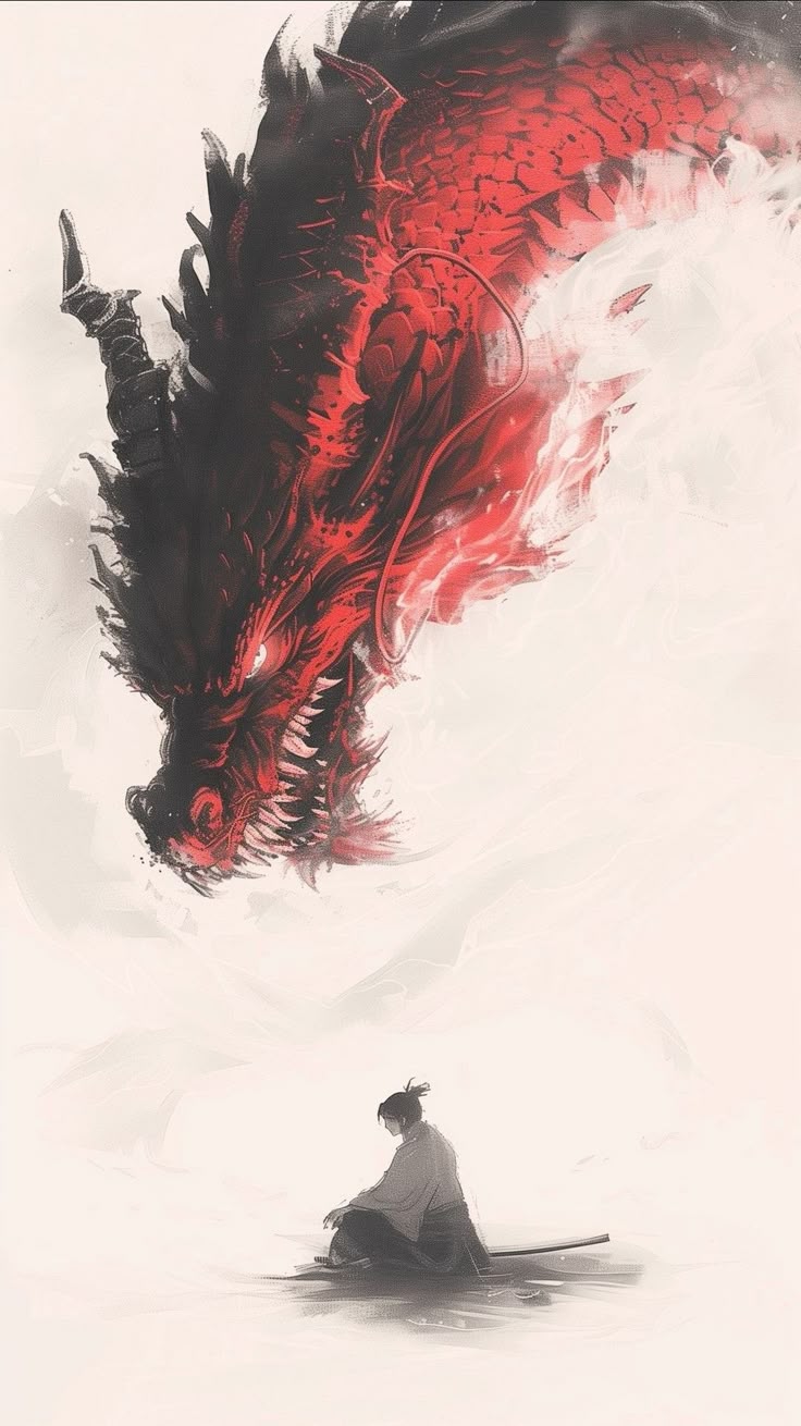 ARES. Dragon illustration, Japanese art, Samurai wallpaper