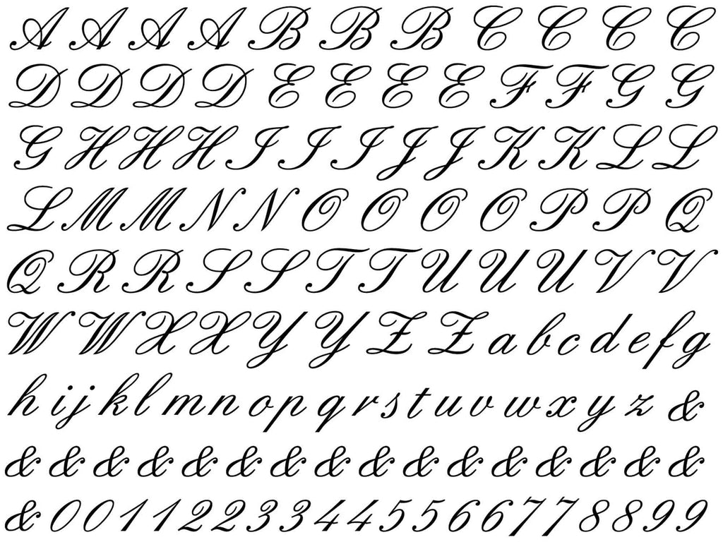 Cursive Alphabet Decals Cone 017
