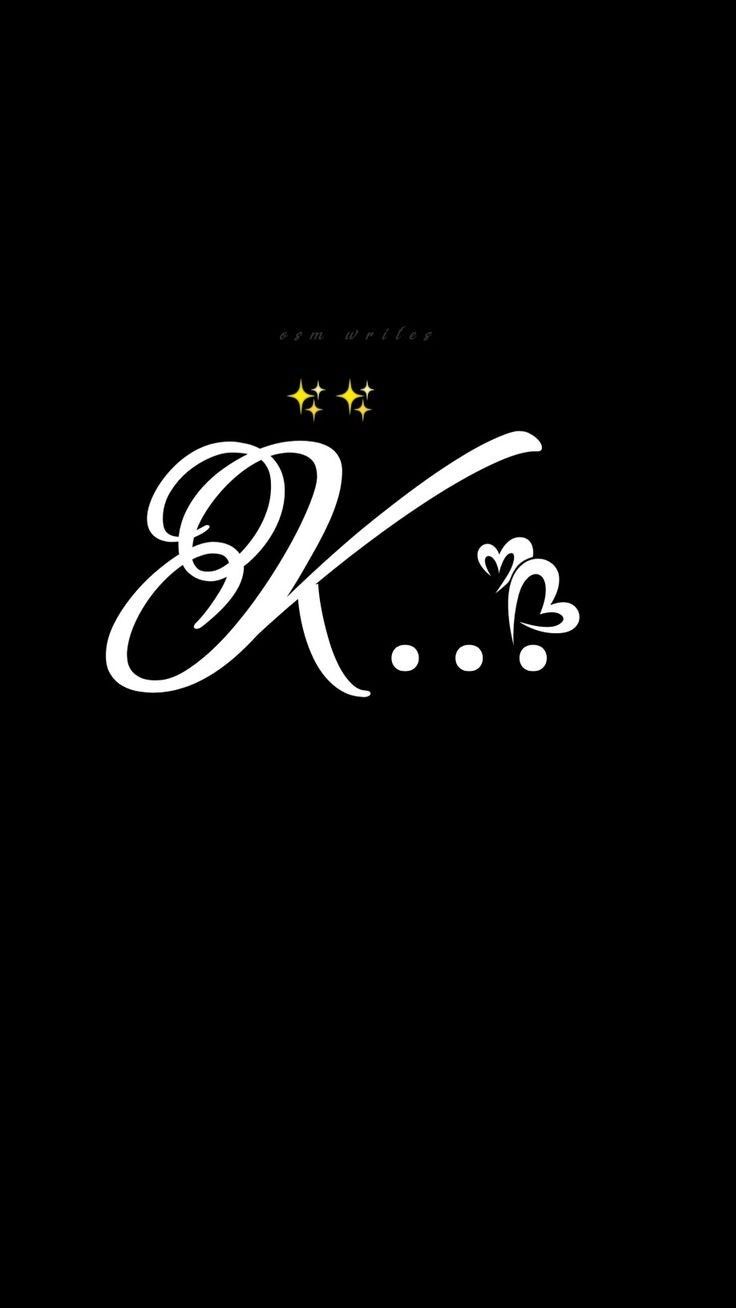 Stylish Cursive K Letter Wallpaper