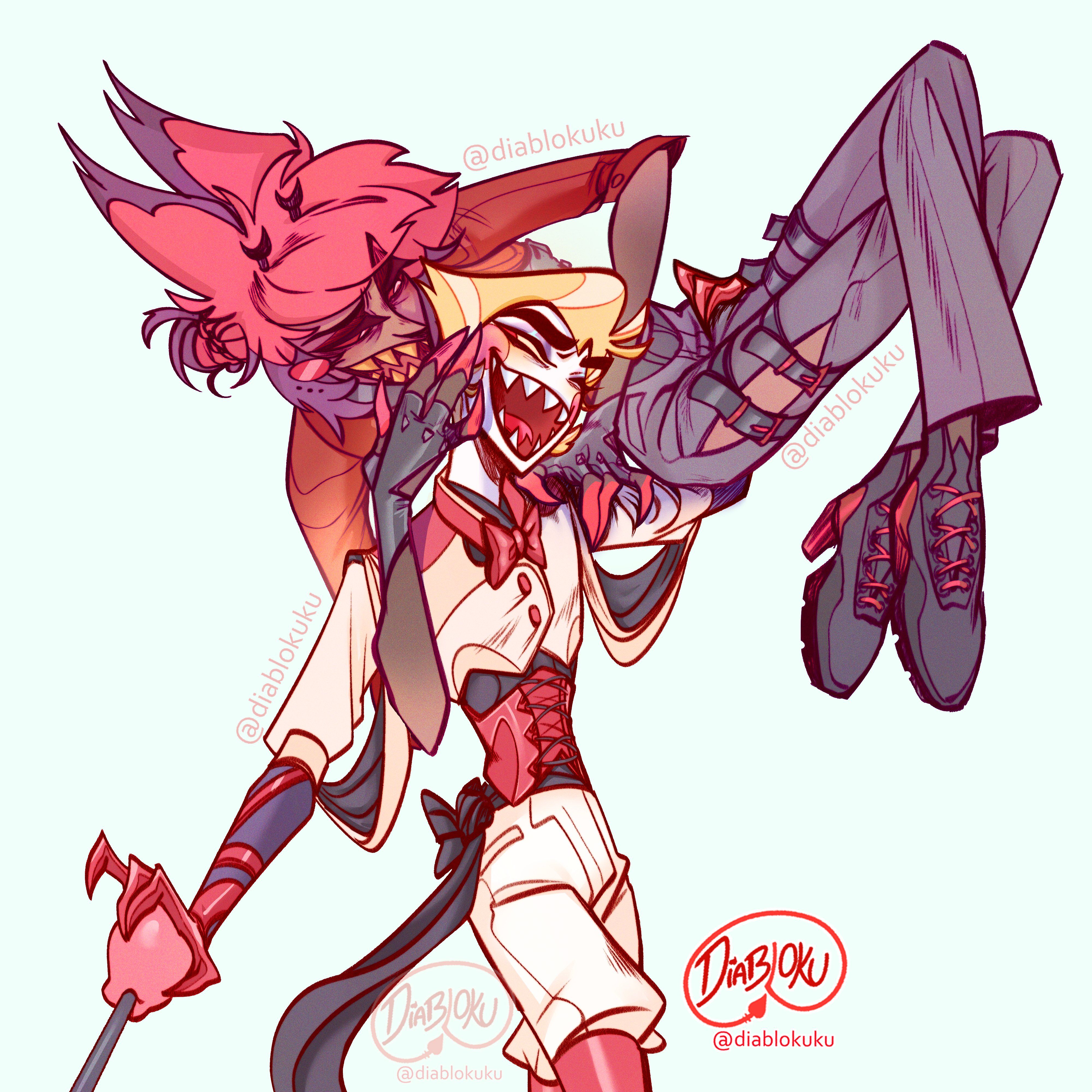 Alastor & Lucifer (HH) ideas. lucifer, hotel art, vivziepop hazbin hotel