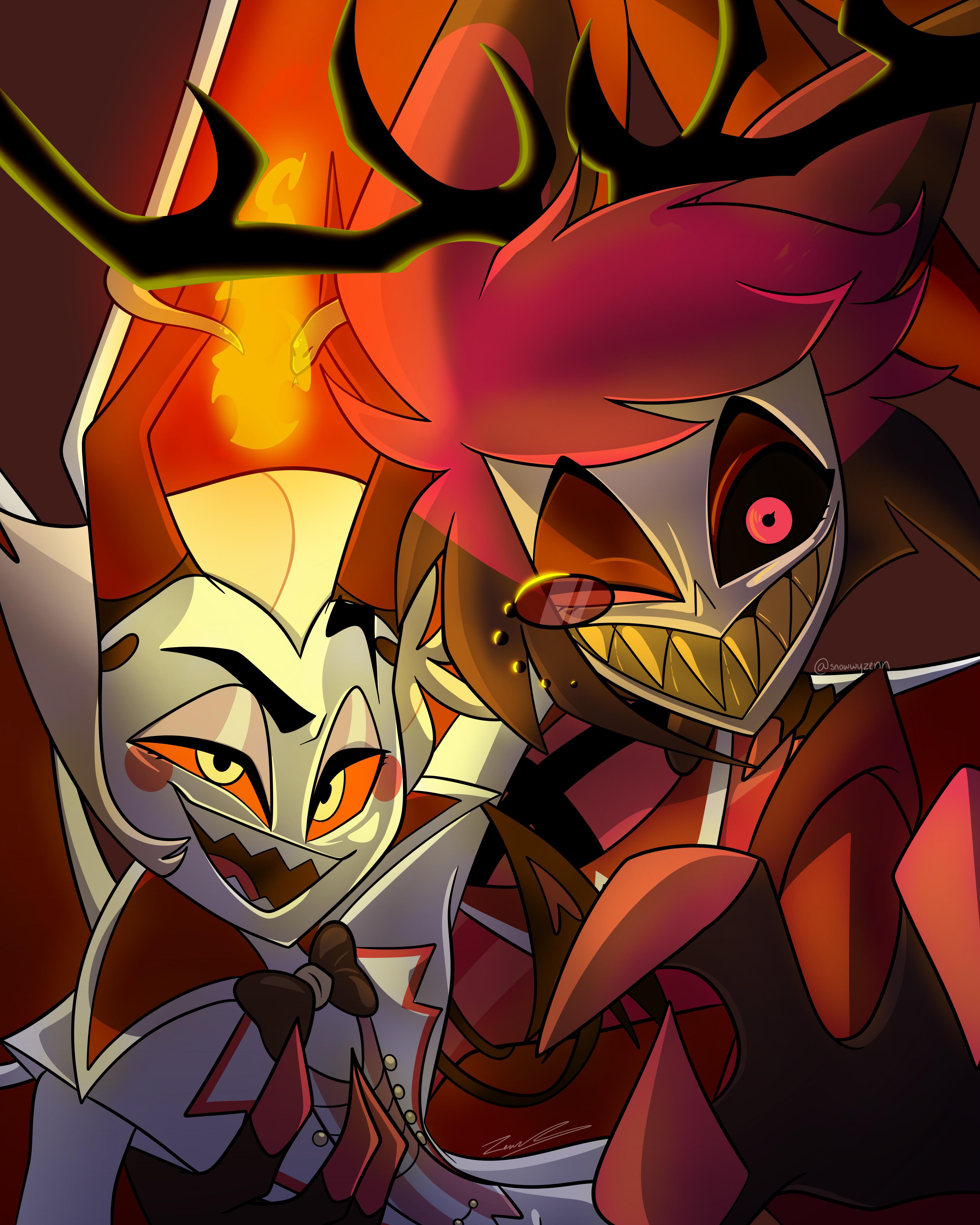 OC Alastor and Lucifer redraw