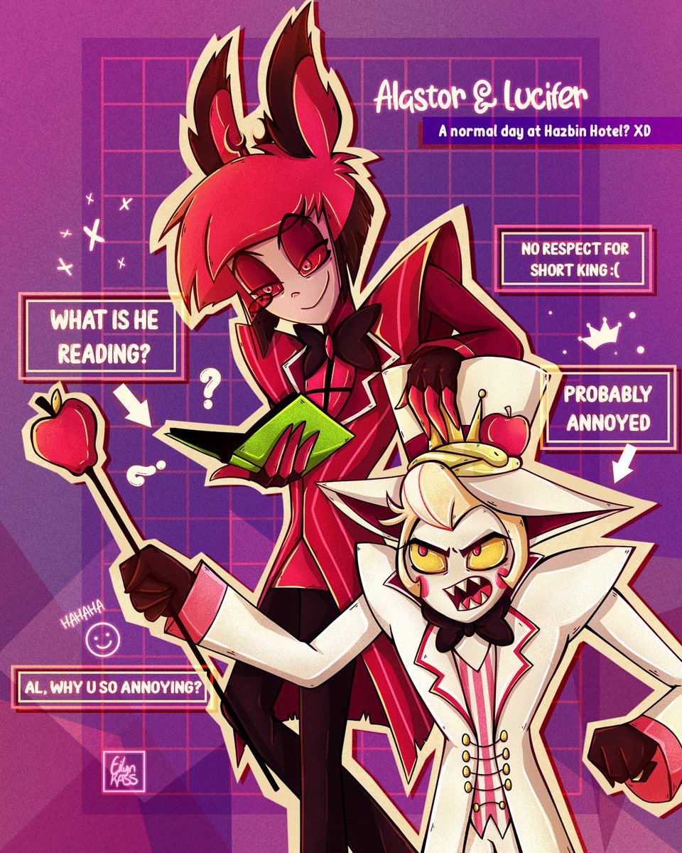 Finally I finished this drawing of Alastor and Lucifer from Hazbin Hotel!!!