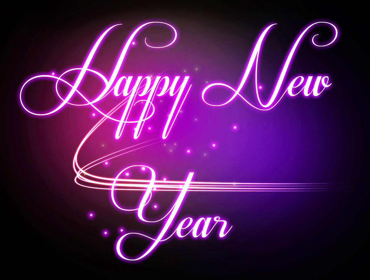 Happy New Year Wishes in Purple ⋆ Usefulnext.com Stock Imagery