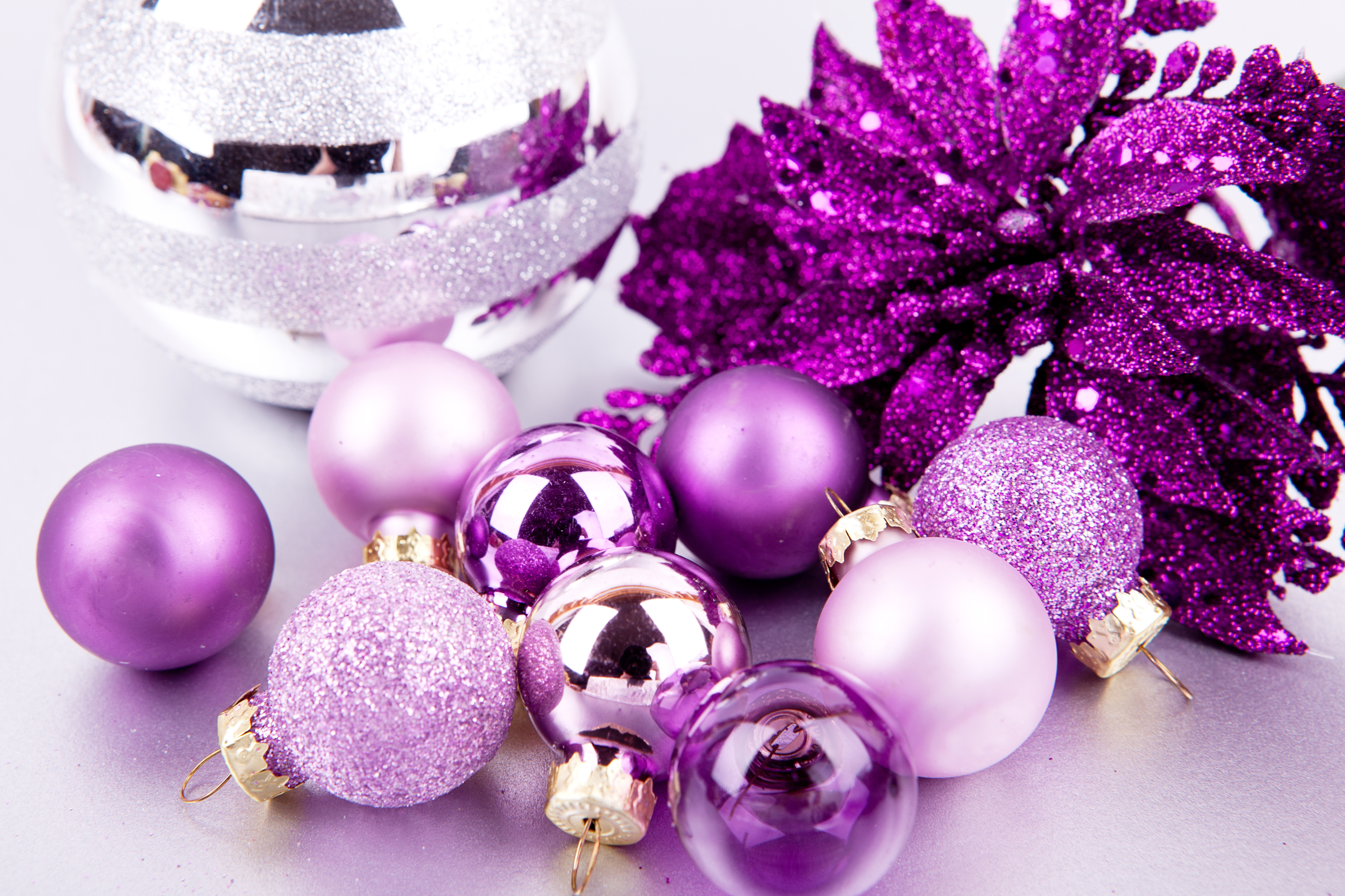 Wallpaper winter, purple, balls, holiday, balls, toy, new year, Christmas for mobile and desktop, section новый год, resolution 5906x3937