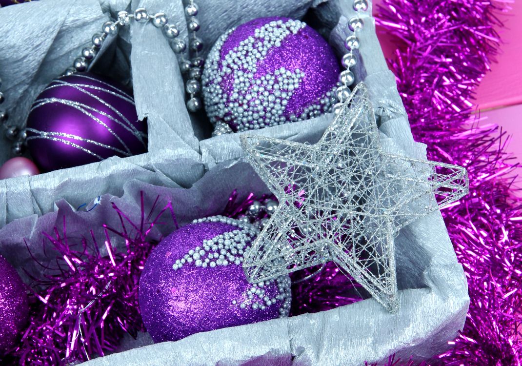 Wallpaper Christmas Day, New Year, Christmas Decoration, Purple, Violet, Background Free Image