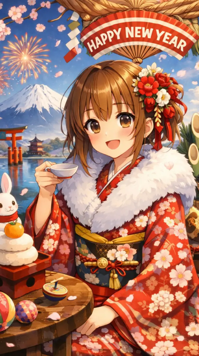 Happy New Year 2026. Anime Aesthetic Wallpaper wallpaper