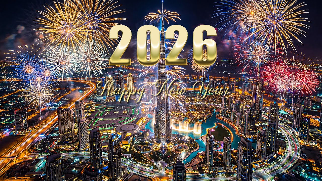 New Year 2026 4K. Spectacular Fireworks Celebration