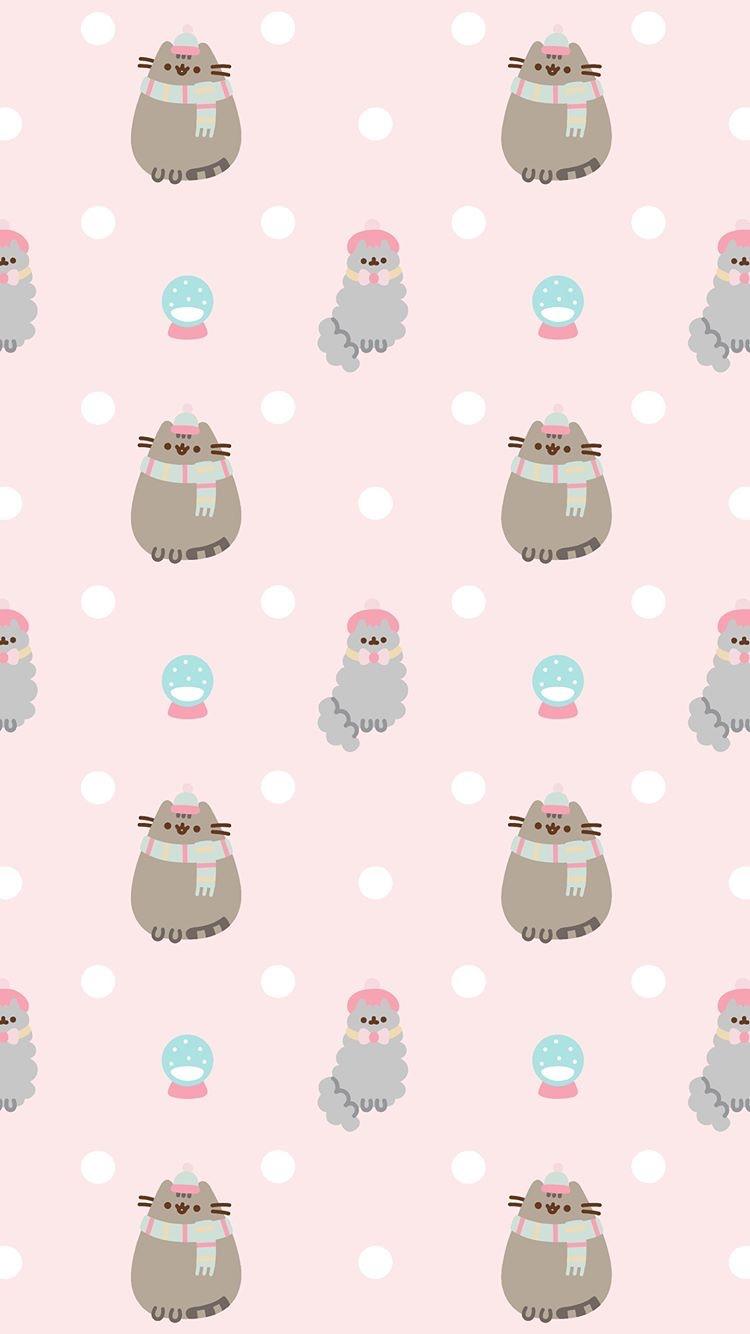 Winter wonderland ❄️ pusheen phone wallpaper
