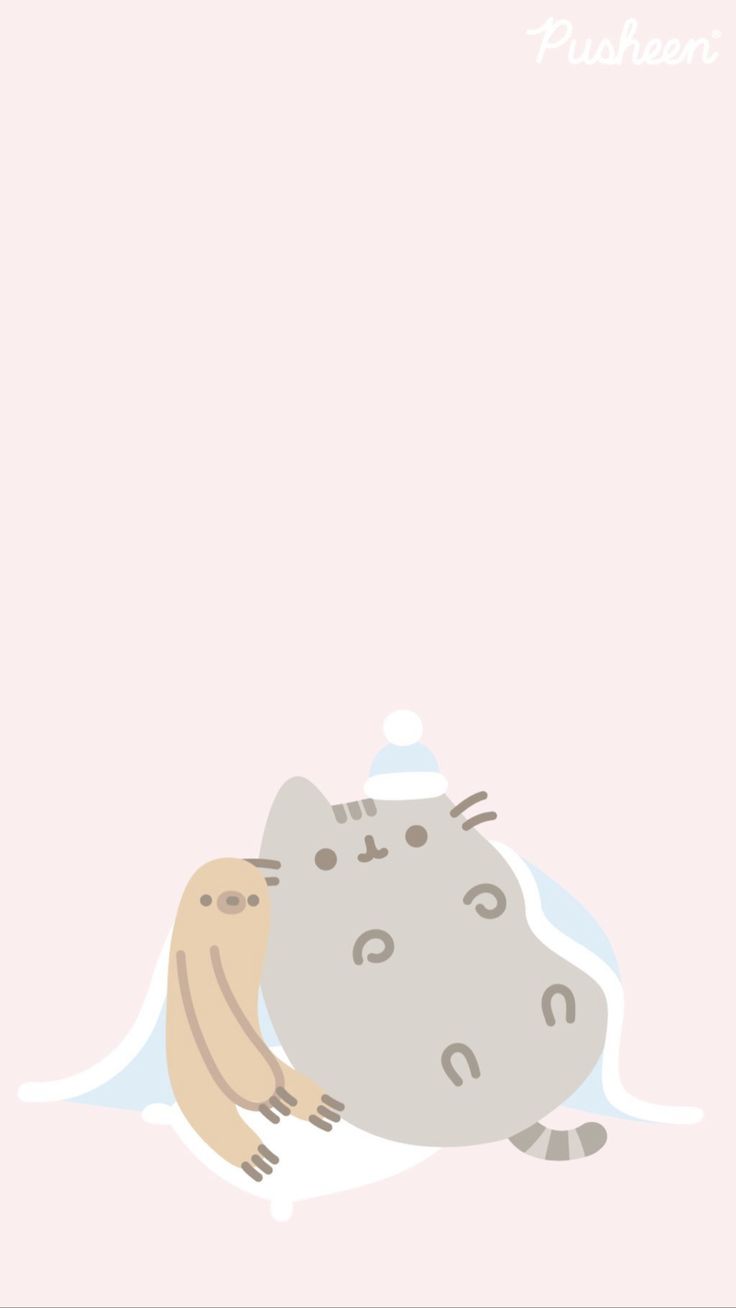 Pusheen the cat iphone wallpaper winter