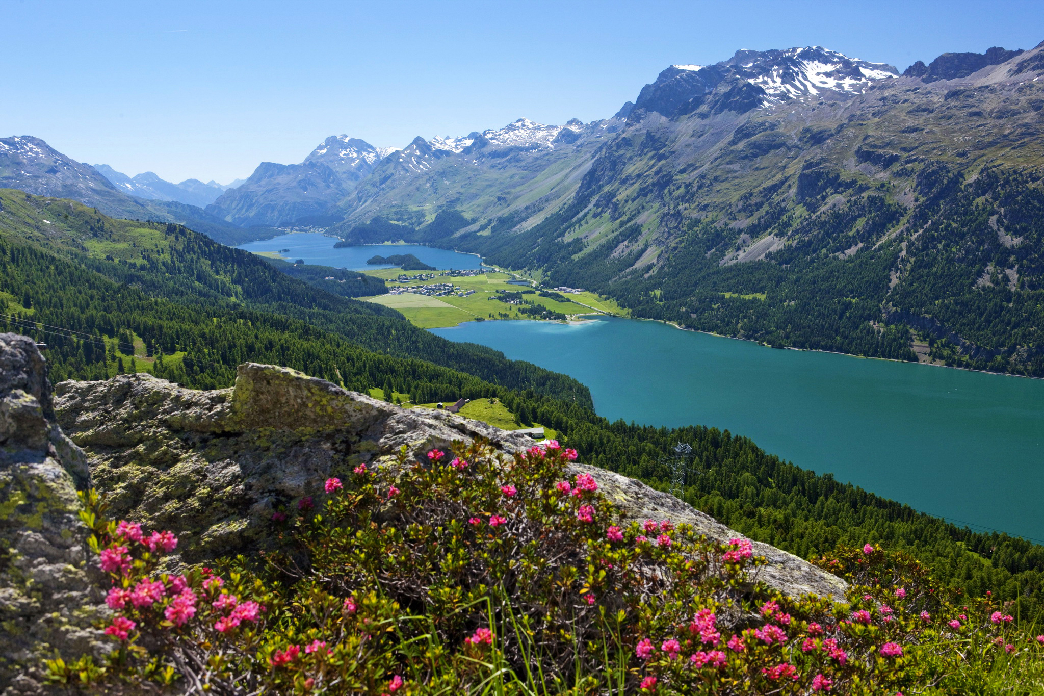 Swiss Spring: Alpine Lake & Village Panorama