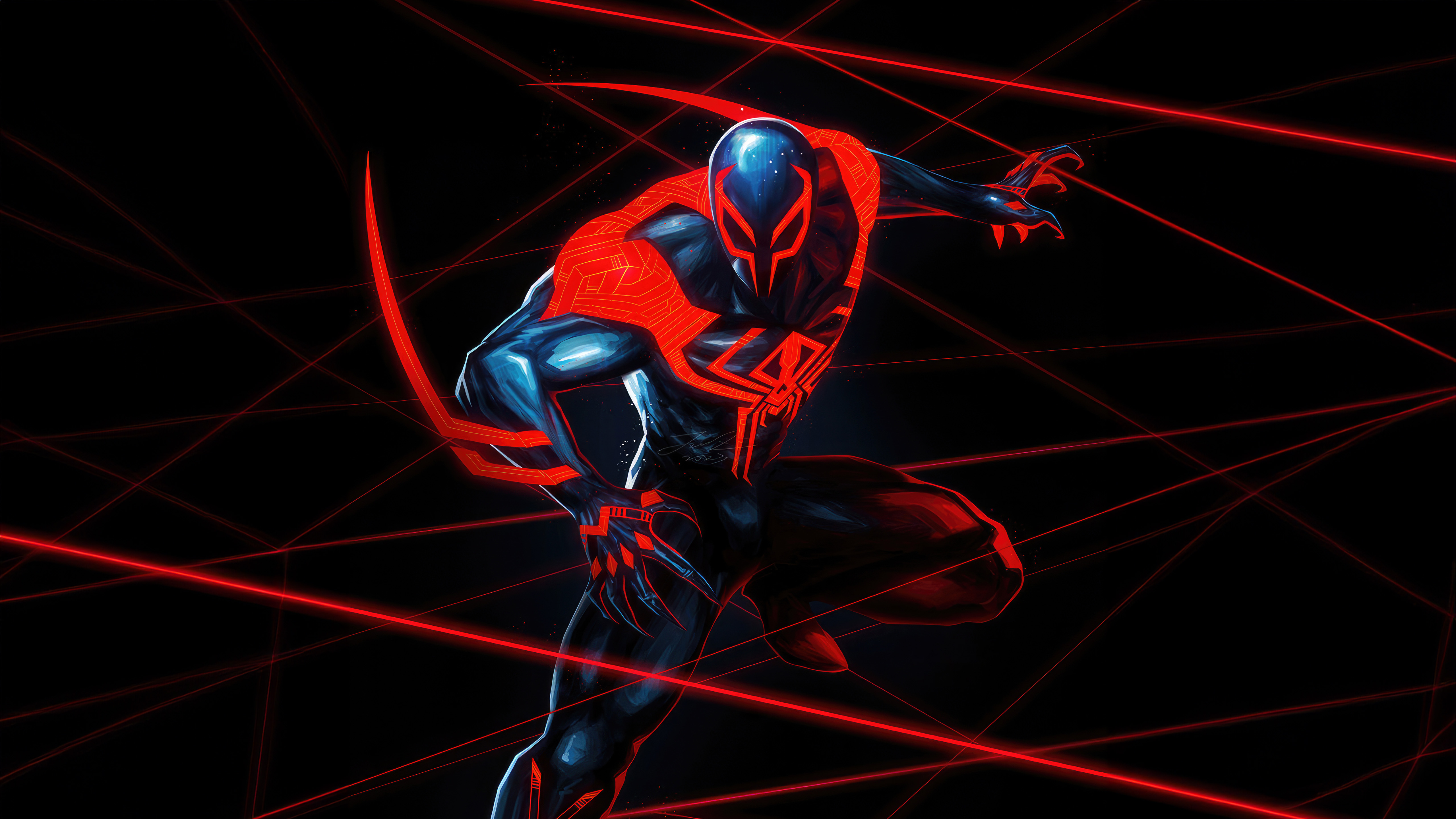 Spider Man 2099 Wallpaper 4K, CGI, Dark Aesthetic, 5K