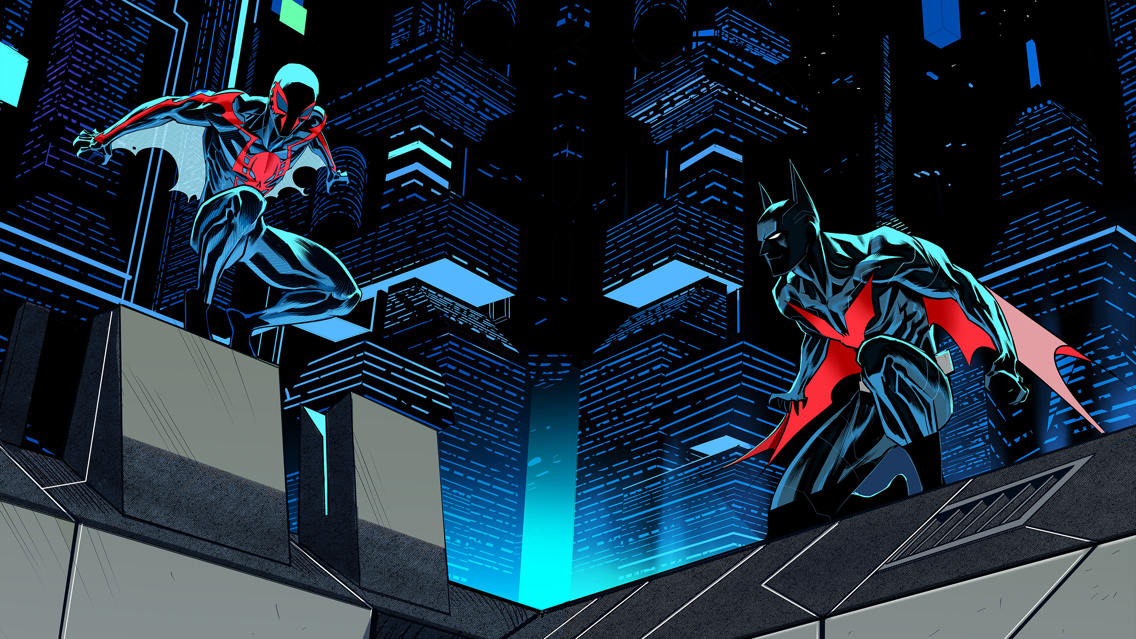 Spider Man 2099 Batman Beyond 4K Wallpaper HD