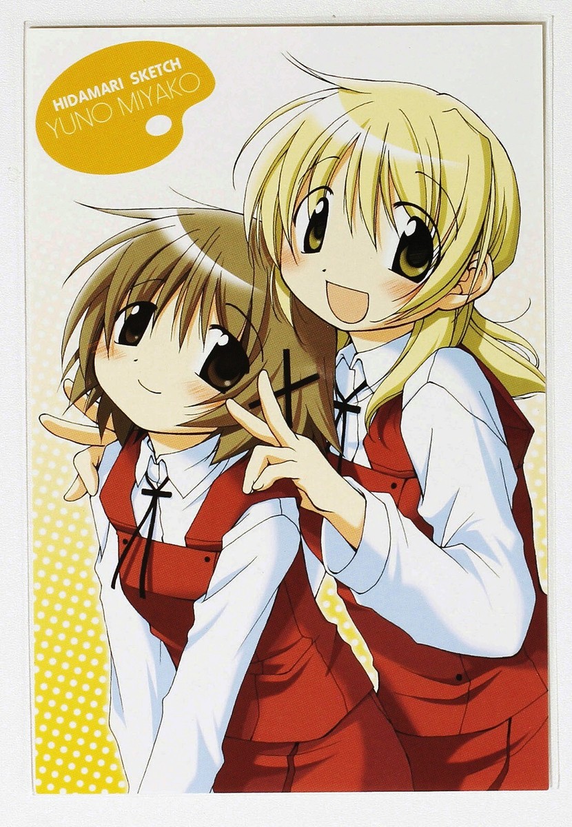 Hidamari Sketch Postcard Ume Aoki Illustration Card DVD Benefits 03 01