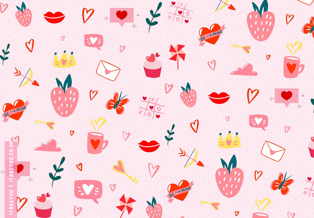 Enchanting Valentine's Wallpaper Inspirations, Pink Strawberry Wallpaper I Take You. Haircuts, Hairstyles, Hair Colours, Home Decor to Wedding Ideas