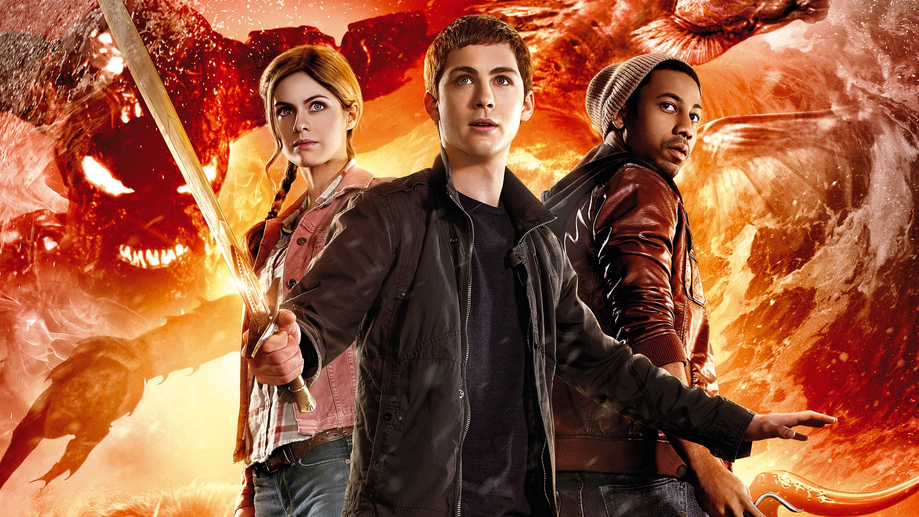Wallpaper Logan Lerman, Percy Jackson Sea of Monsters, Percy Jackson, Annabeth Chase, Jacket, Background Free Image