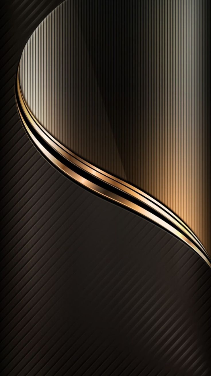 Gold and Black Wavy Lines Wallpaper for iPhone and Samsung Galaxy