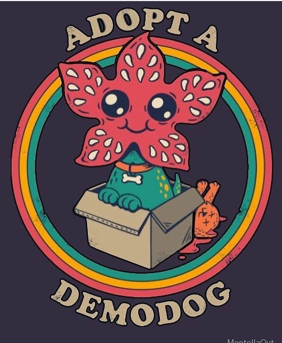 Download Cute Stranger Things Demodog In Box Wallpaper