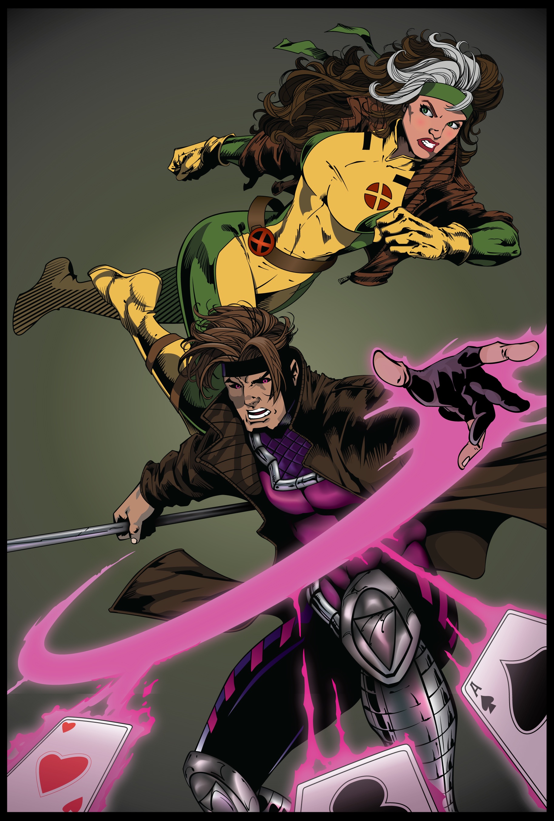Rogue and Gambit Digital Inking