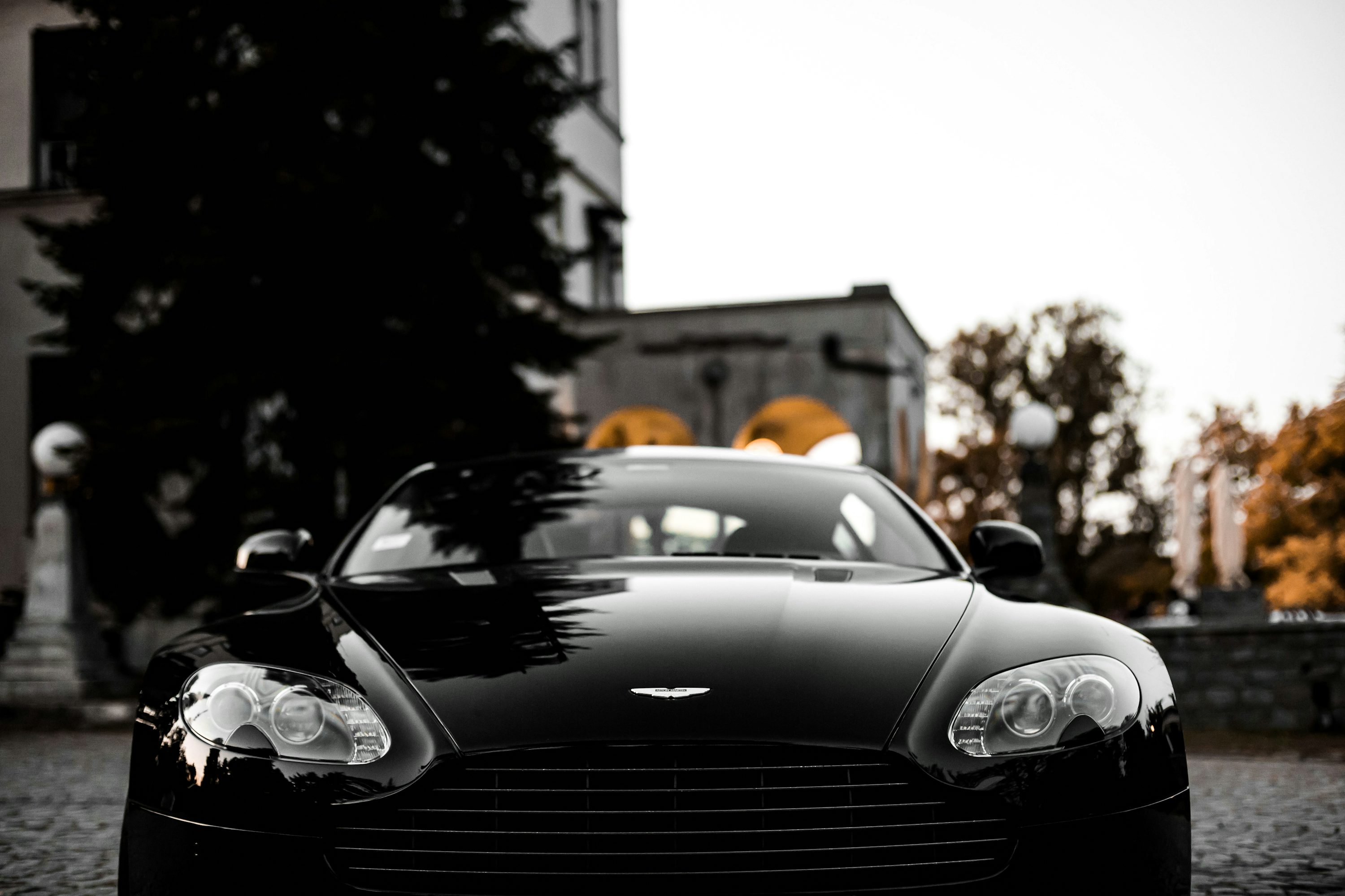 Black Aston Martin car photo