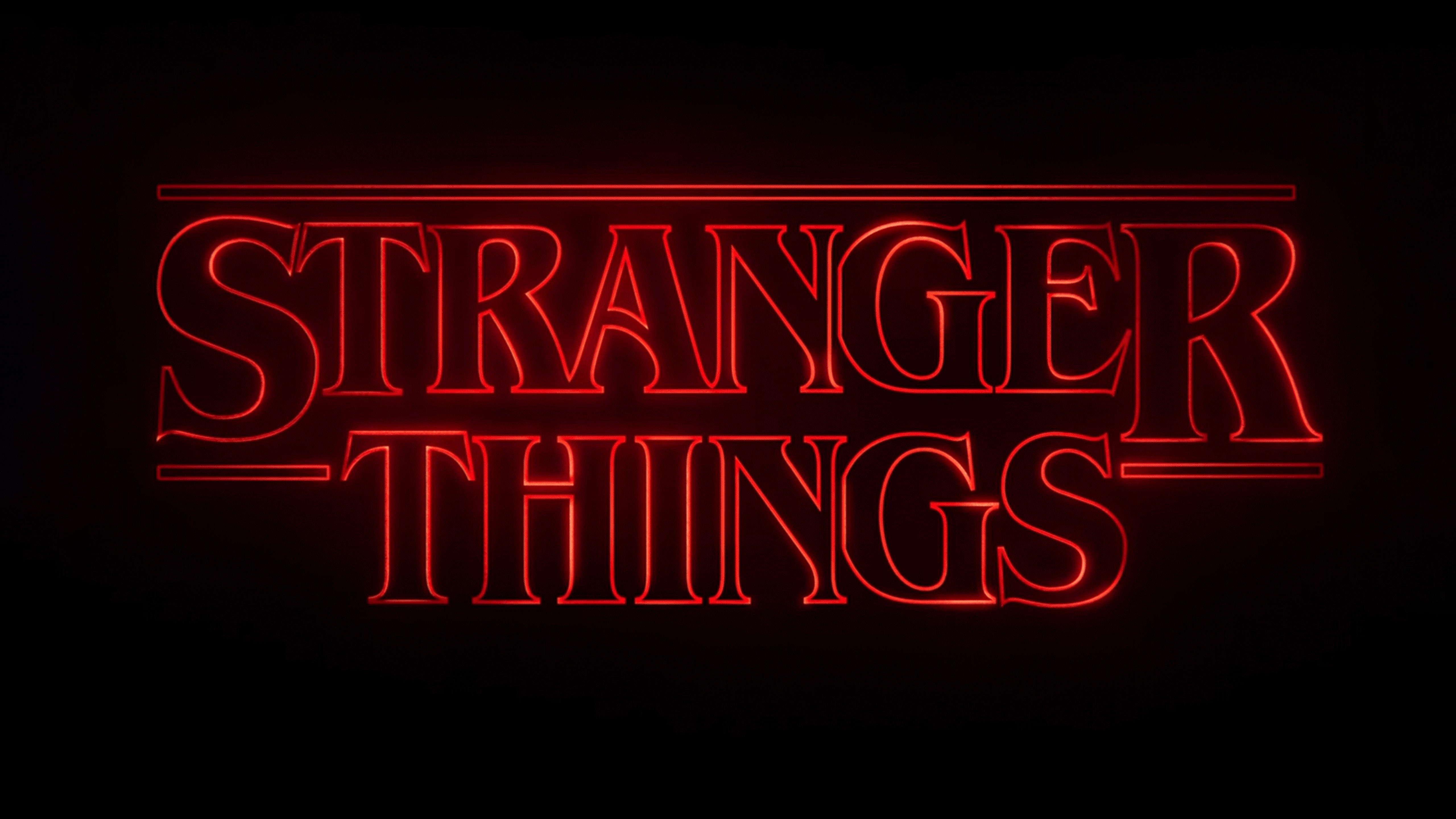 Stranger Things Wallpaper 4K, Neon logo, 5K, Dark background