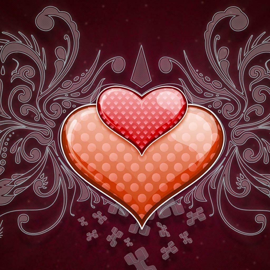 Heart Love Vector Wide iPad Wallpaper Free Download