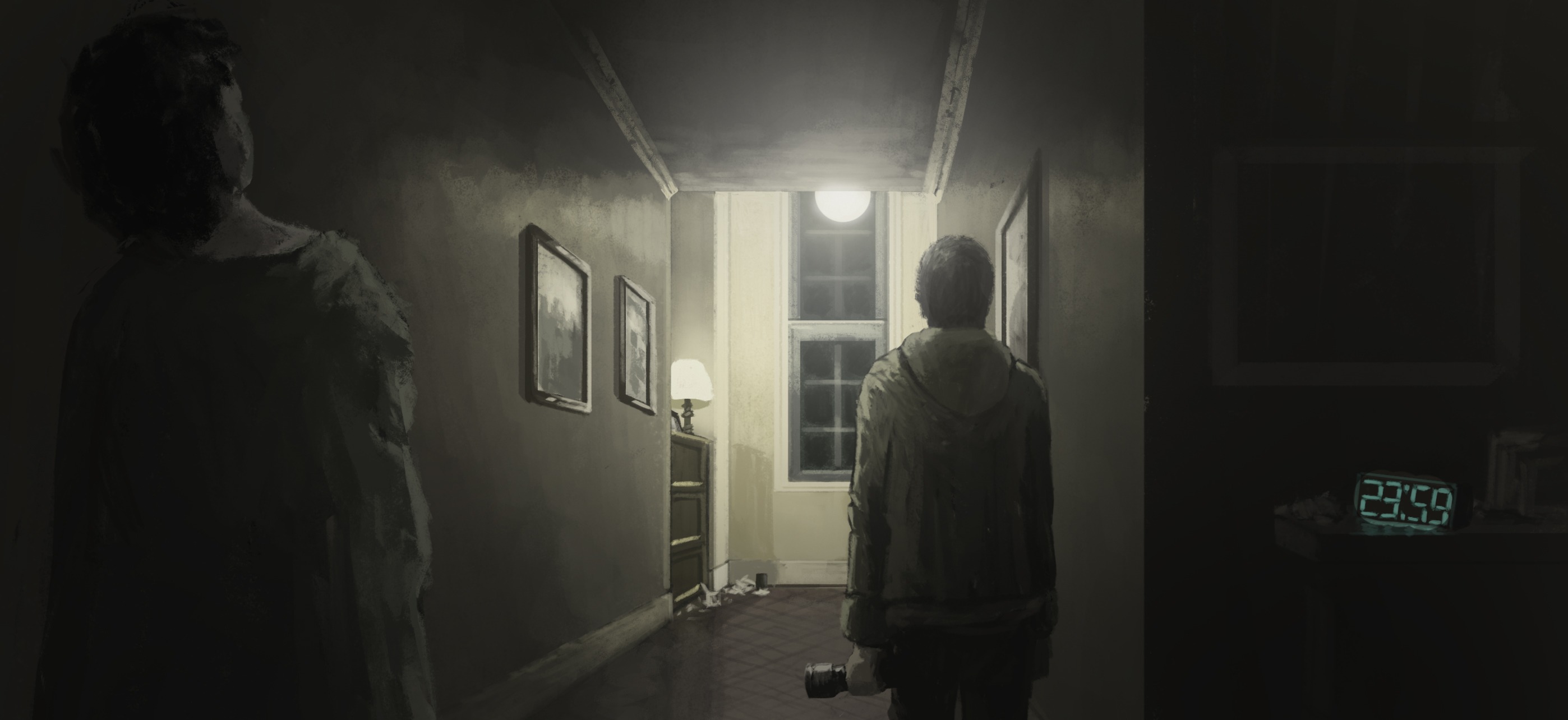 Wallpaper corridor, Lisa, Norman Reedus, Konami, Kojima Productions, P.T., Silent Hills for mobile and desktop, section игры, resolution 2796x1284