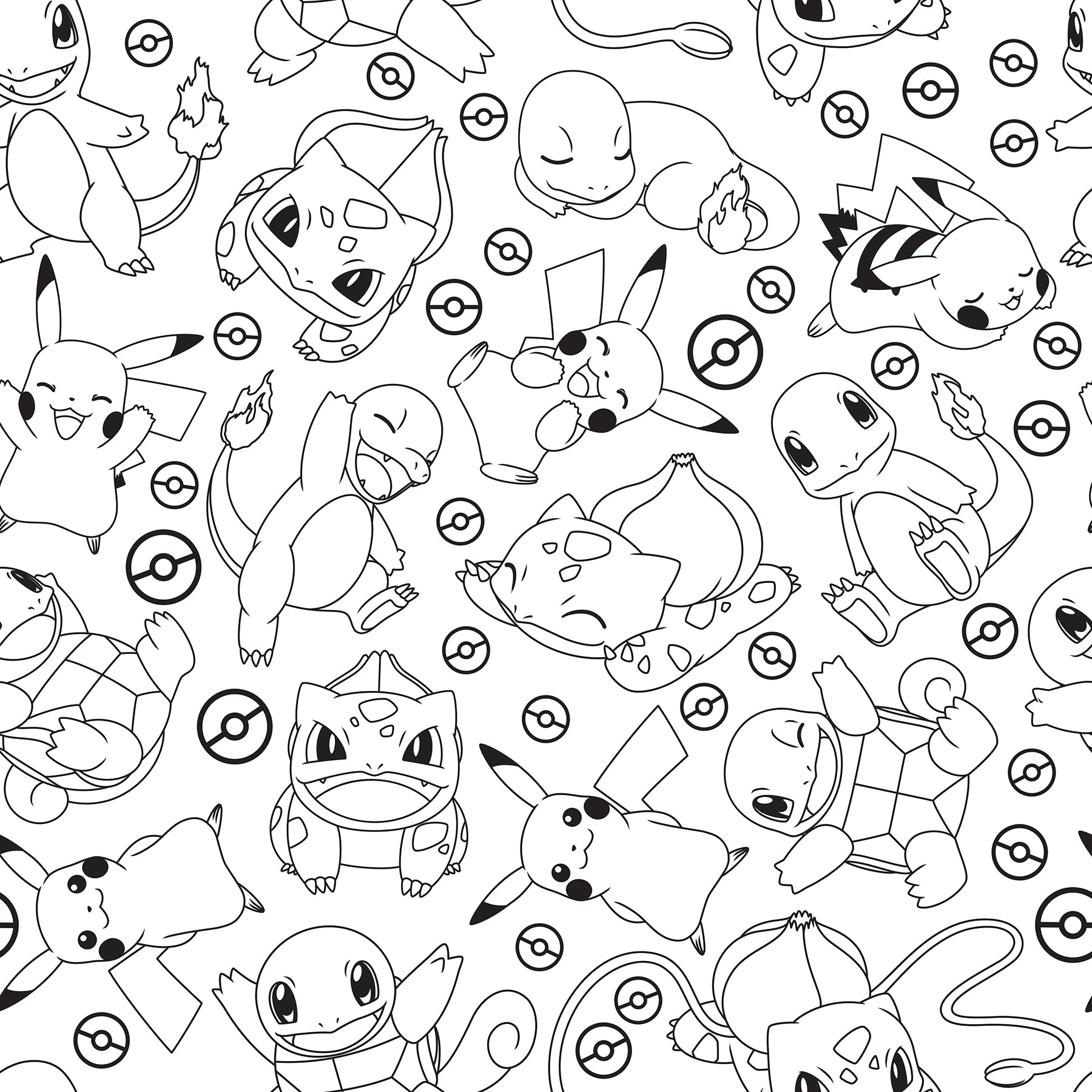 York Wallcoverings RoomMates Pokƒ??mon Black Peel And Stick Wallpaper Kids Graphics Whites And Off Whites Wallpaper