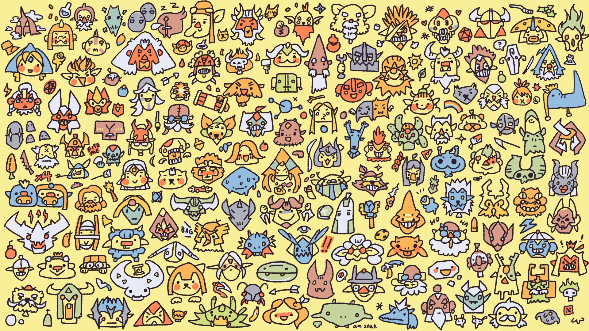 Hello I drew a silly doodle wallpaper