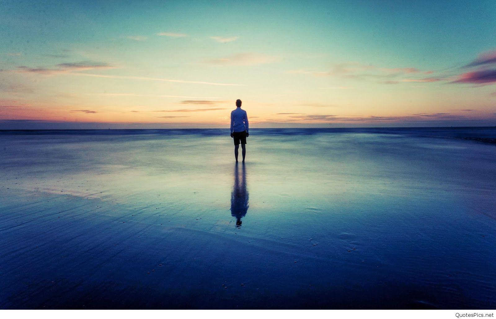 Download Alone Boy In the Shore Wallpaper