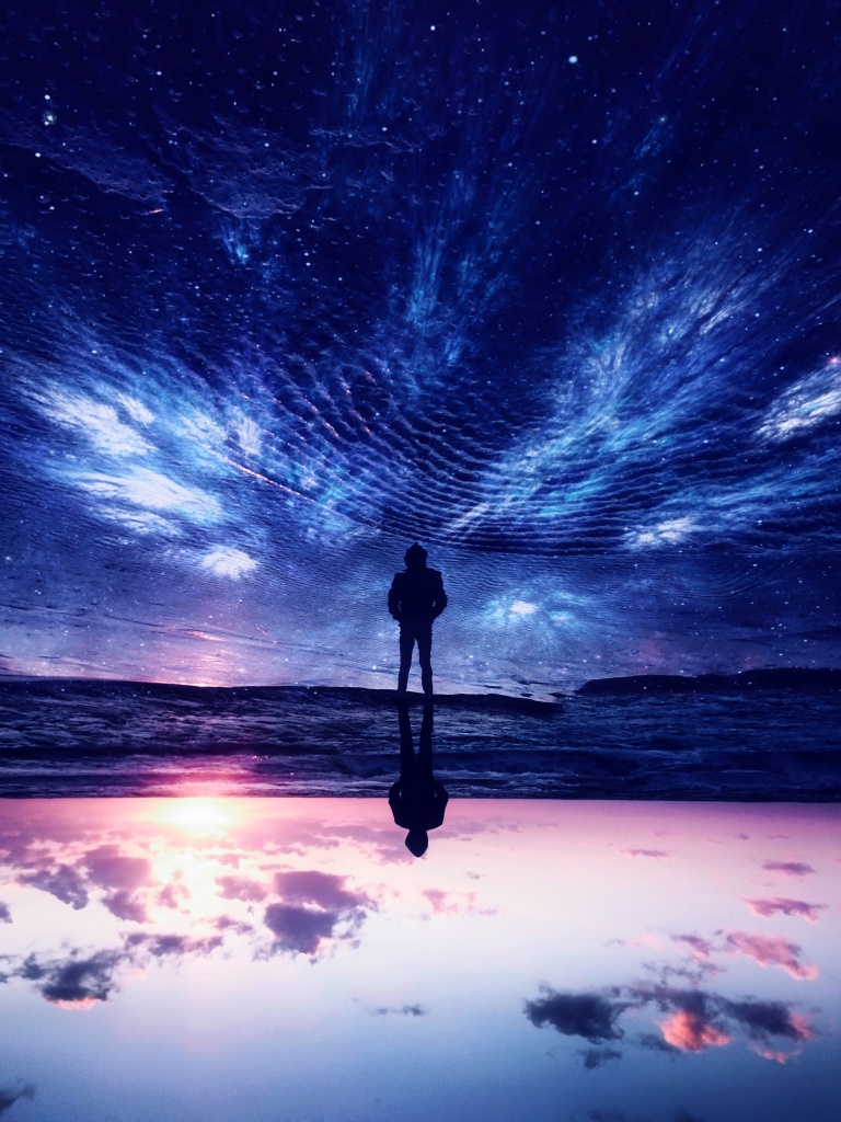 Silhouette Wallpaper 4K, Beach, Sunset, Alone, Hoodie