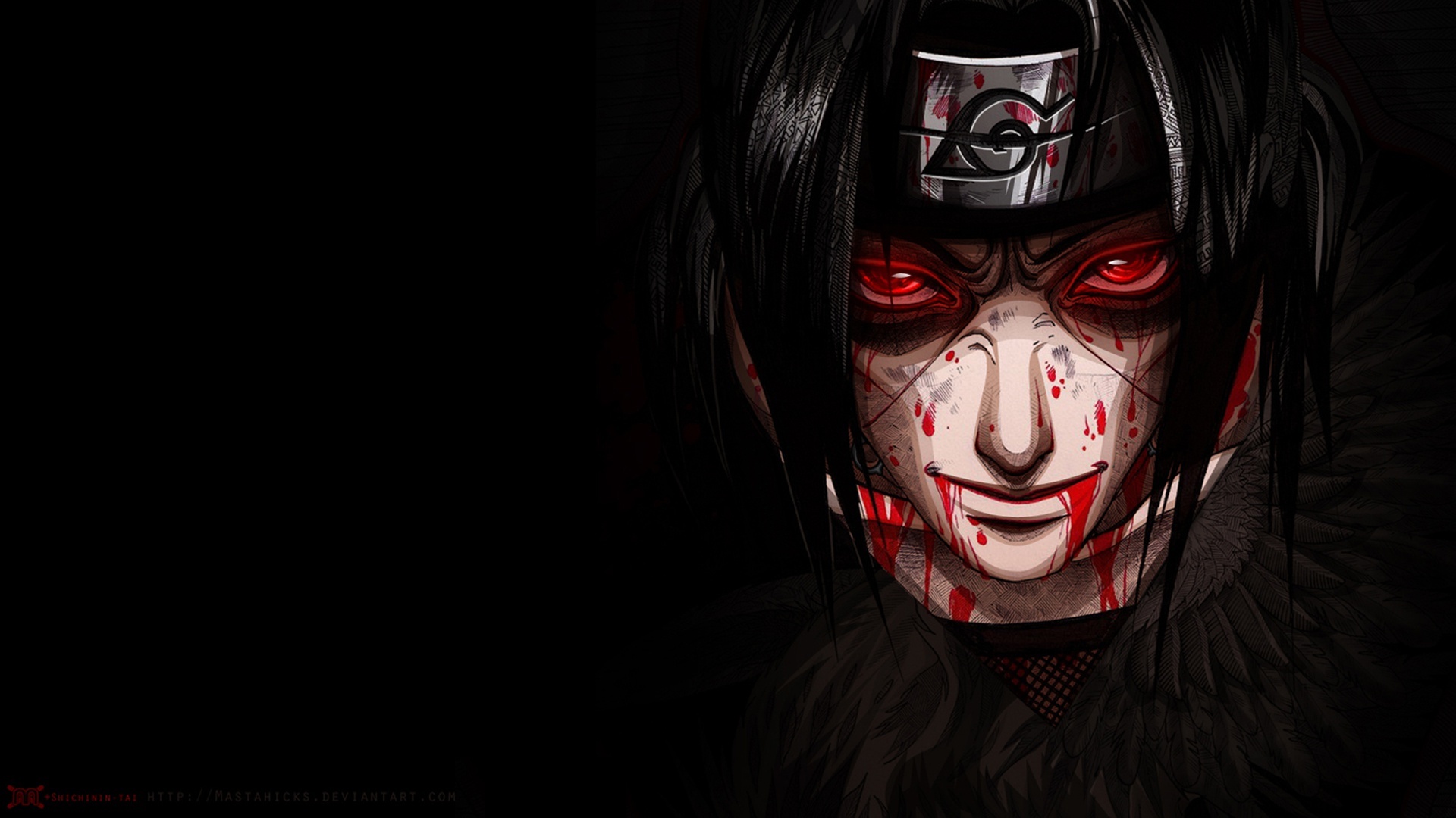 Wallpaper face, blood, blood, face, Itachi, sharingan for mobile and desktop, section аниме, resolution 1920x1080