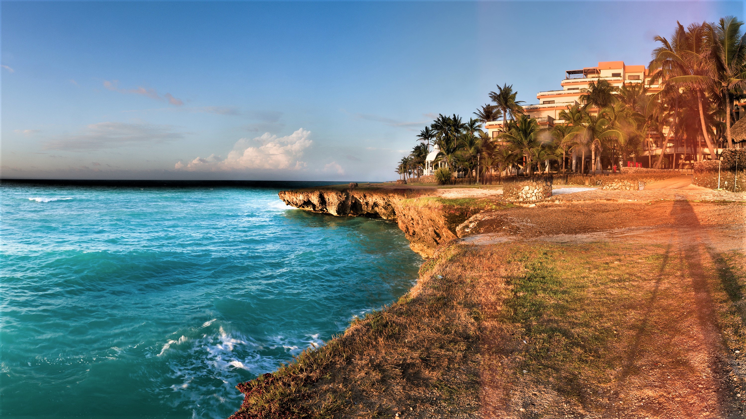 Download Palm Tree Coast Cuba Blue Sea Earth Photography Ocean HD Wallpaper