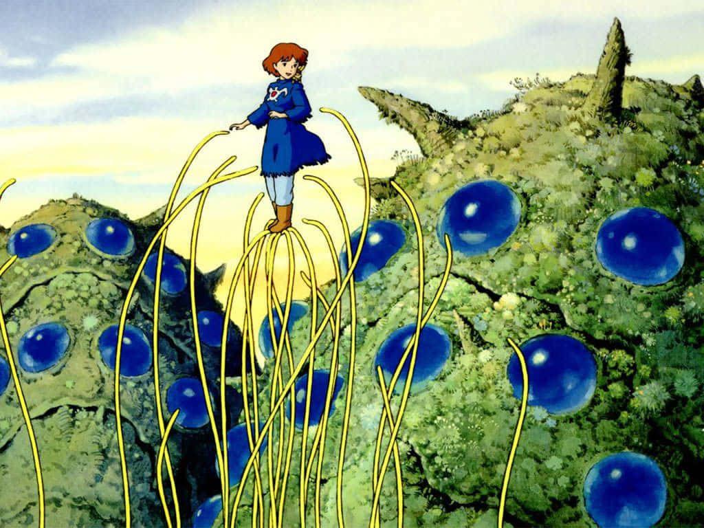Nausicaä Soaringes On Her Glider In A Scene From Nausicaä Of The Valley Of The Wind Wallpaper