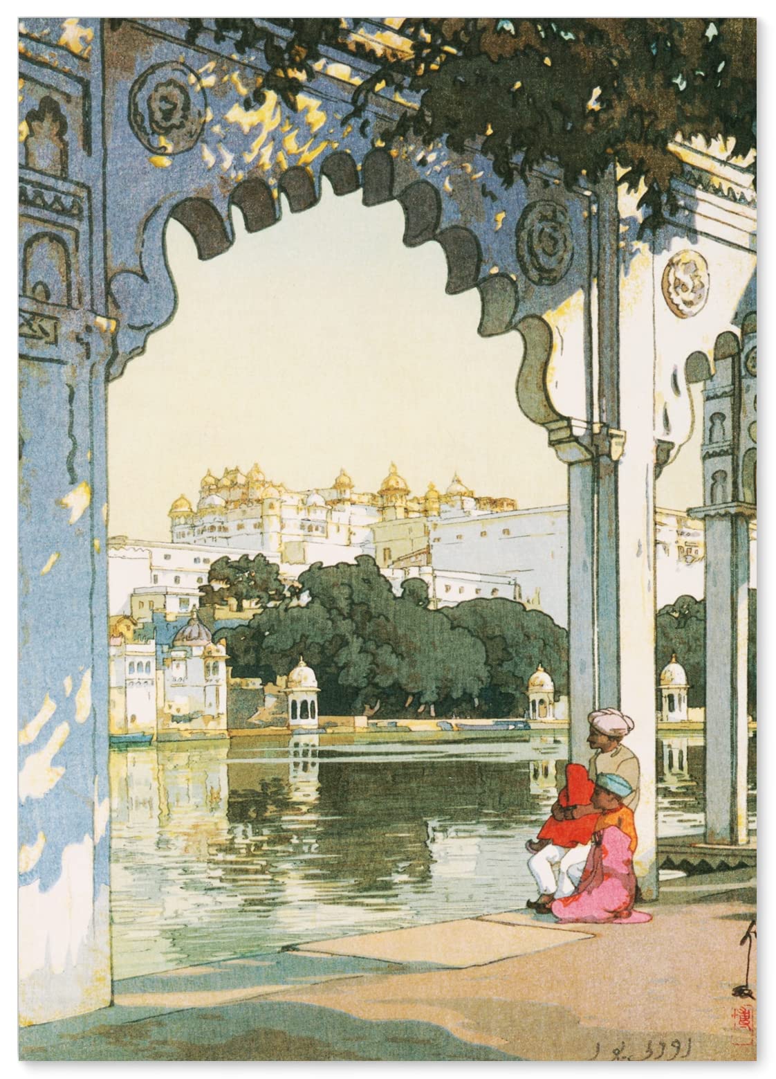 Amazon.co.jp: Hiroshi Yoshida Poster Reproduction Castle of Udaipur A3 Size [Made in Japan Japanese Painting] [Interior Wallpaper] Painting Art Wallpaper Poster, Home & Kitchen