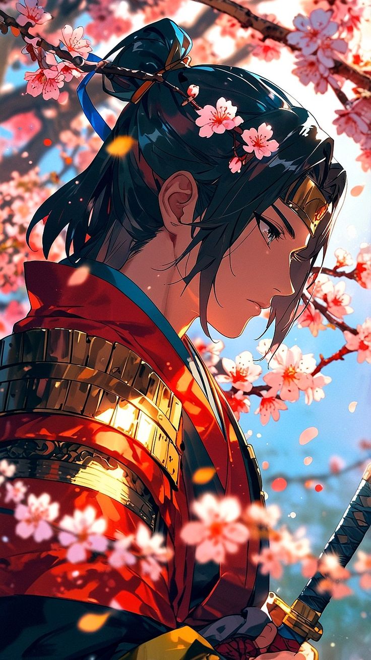 Samurai Under Cherry Blossoms