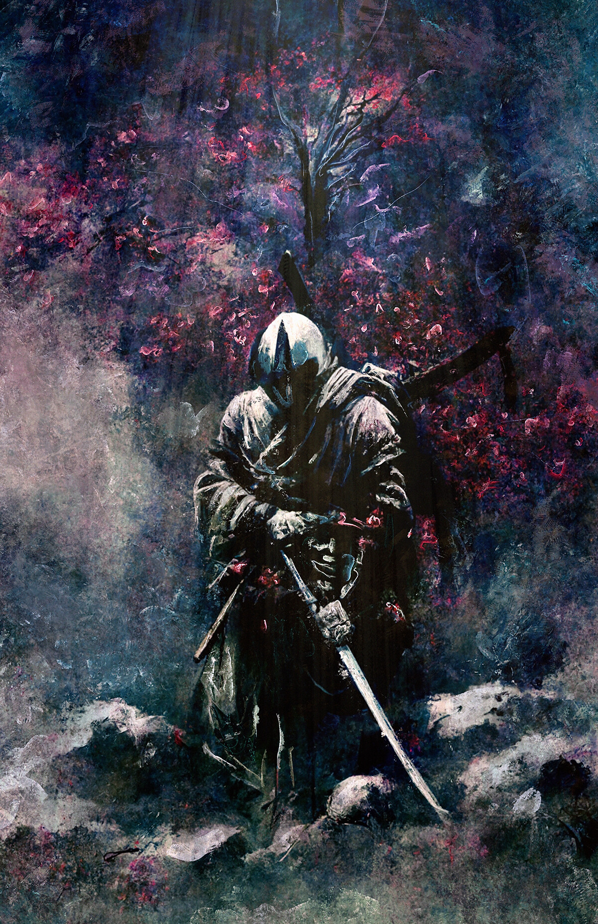 WHITE SAMURAI OF THE CHERRY BLOSSOM