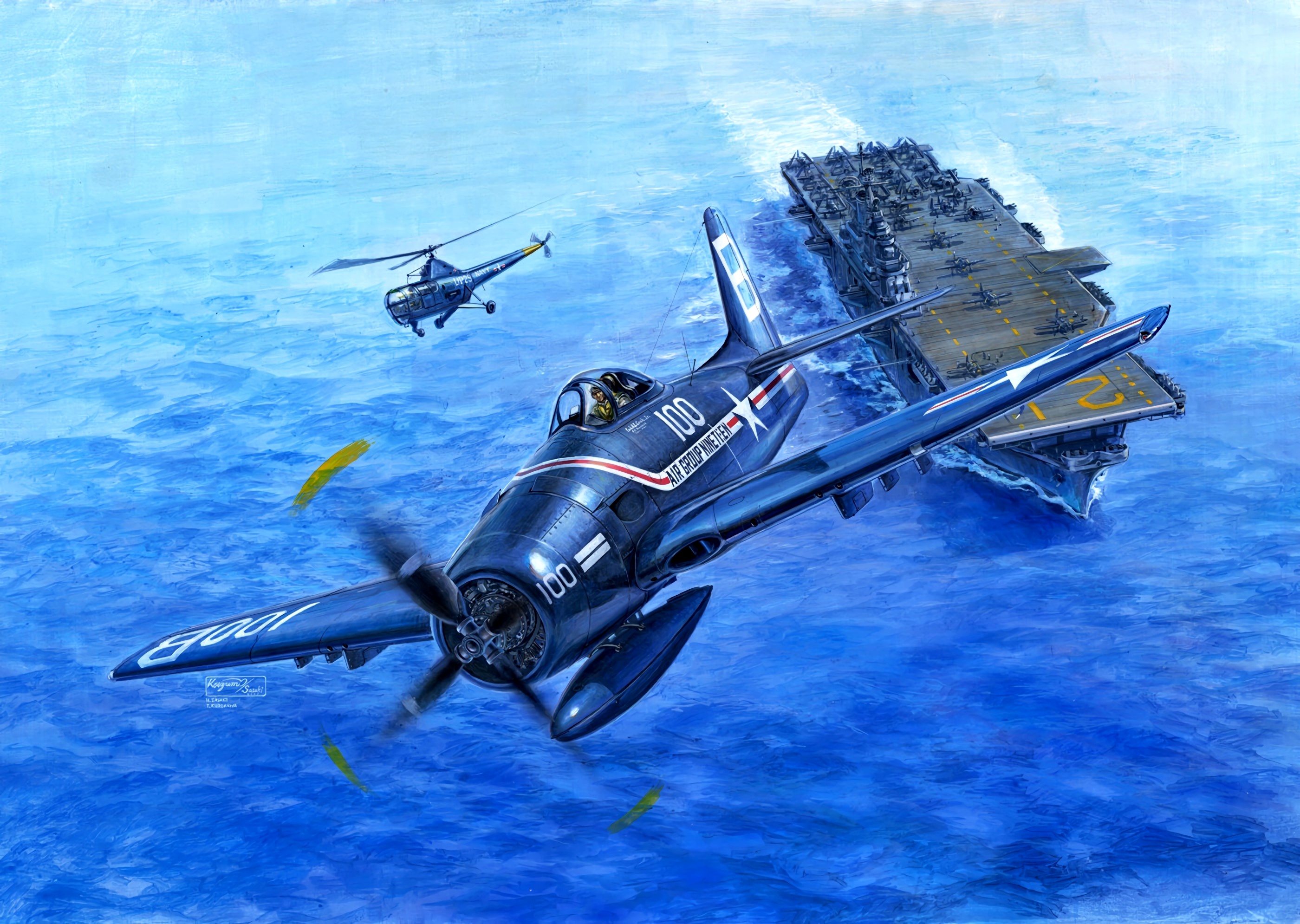 Wallpaper The Carrier, Helicopter, Carrier Based Fighter, Bearcat, F8F 1 For Mobile And Desktop, Section авиация, Resolution 2800x1990