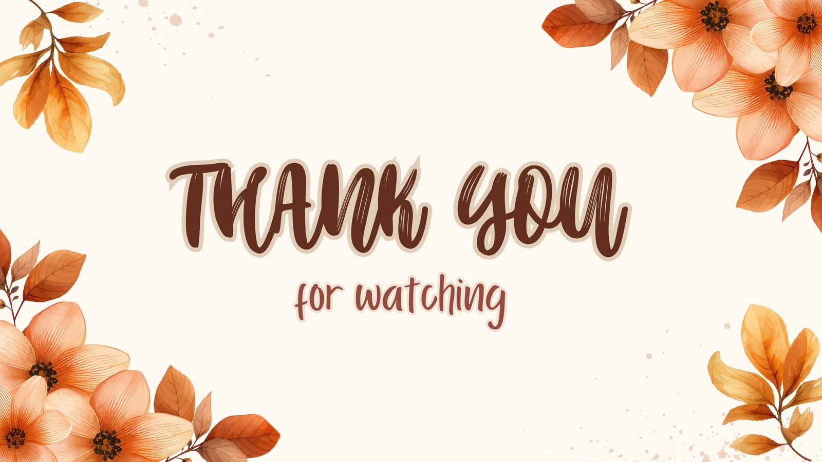Beige Brown Cute Aesthetic Autumn Thank You For Watching Video