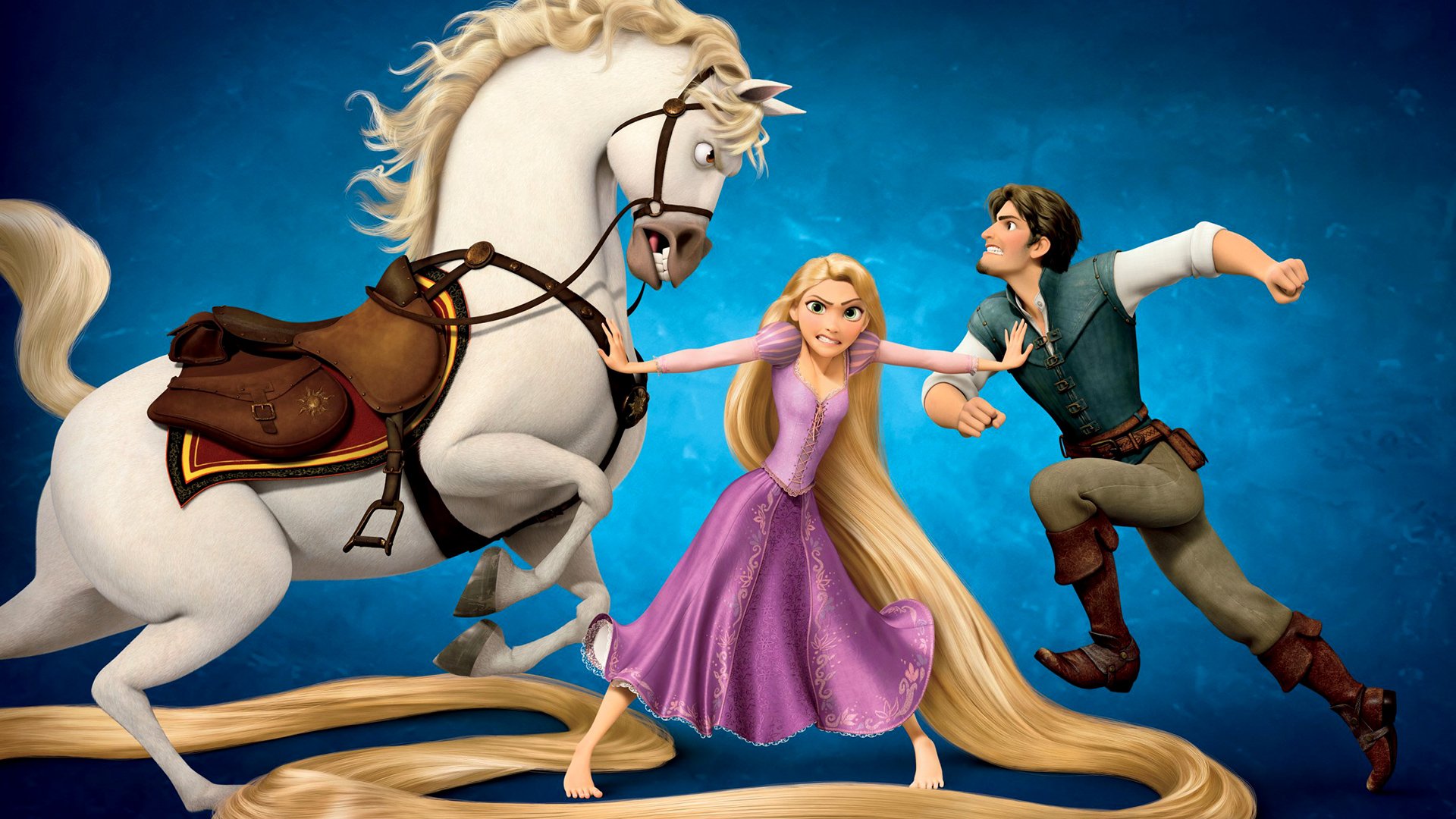 Download Rapunzel Flynn Rider Maximus (Tangled) Movie Tangled HD Wallpaper