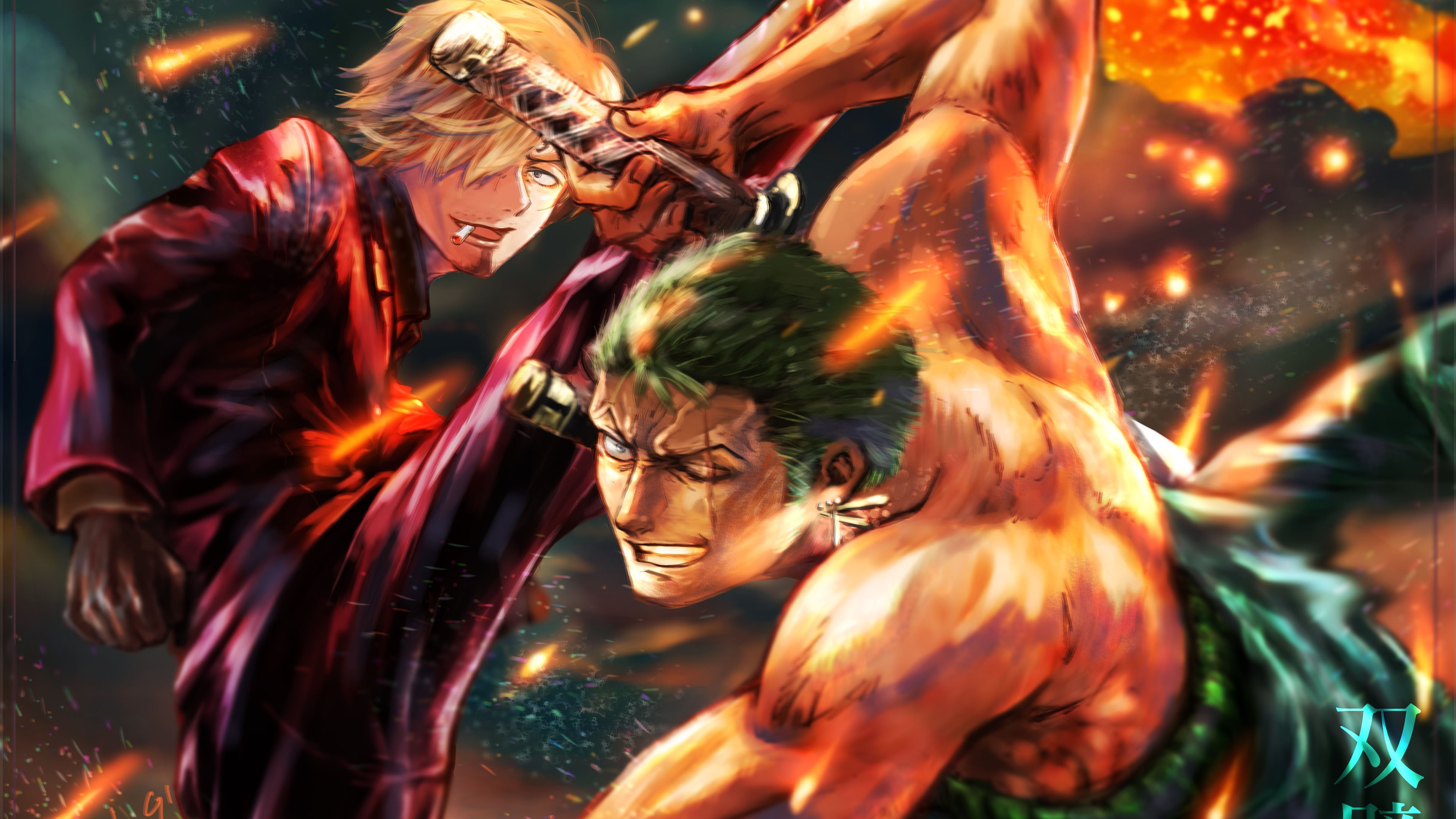 Roronoa Zoro Sanji 4K HD One Piece Wallpaper