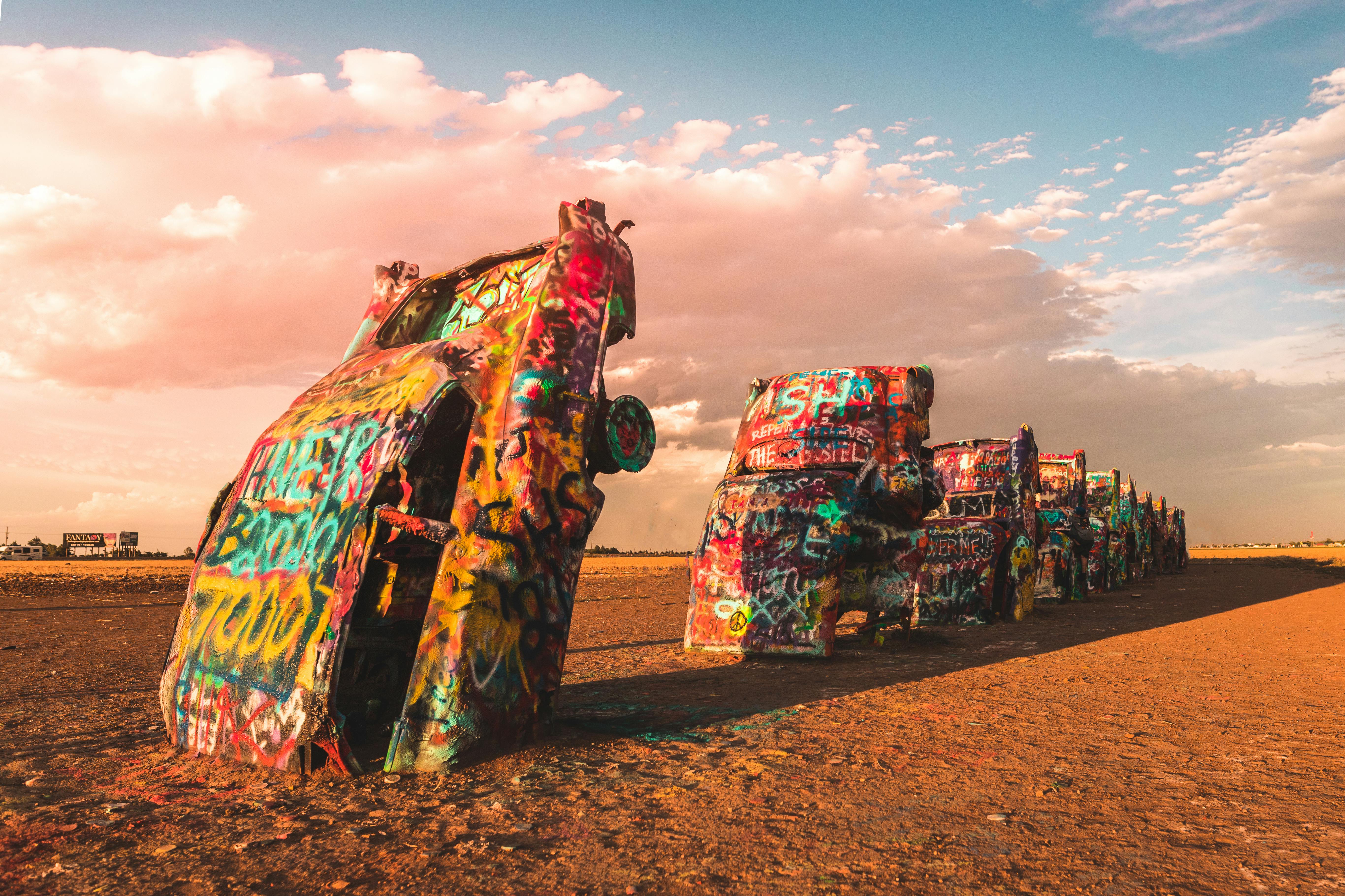 Cadillac Ranch, Amarillo, Texas, USA · Free