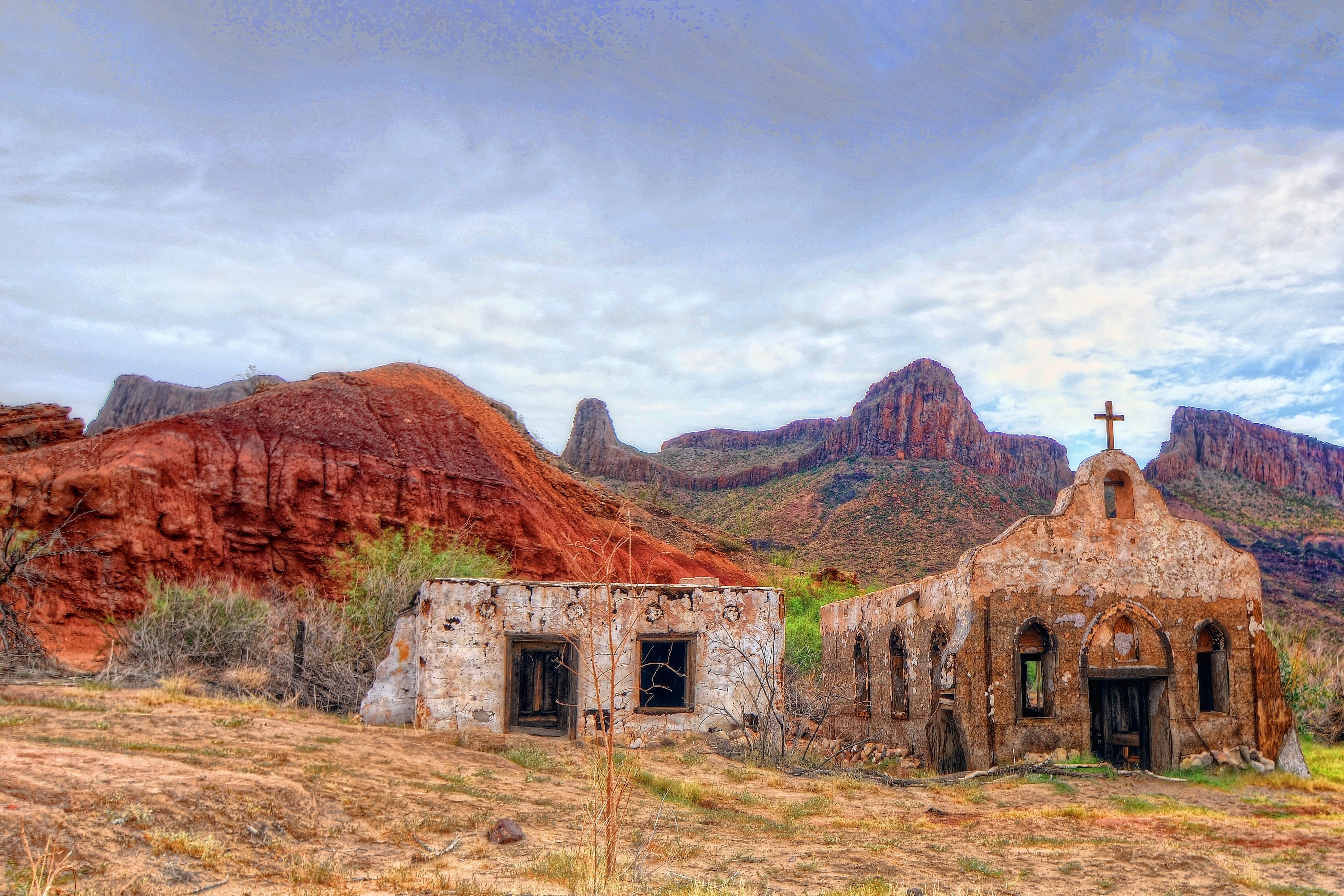 big, Bend, Ranch, State, Park, Texas, Desert, Ruins, Western, Church, Building Wallpaper HD / Desktop and Mobile Background