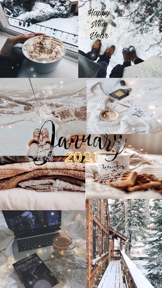 January Wallpaper. Christmas collage, Winter wallpaper, Christmas aesthetic. Weihnachtshintergrund, Collage hintergrund, Weihnachten schnee